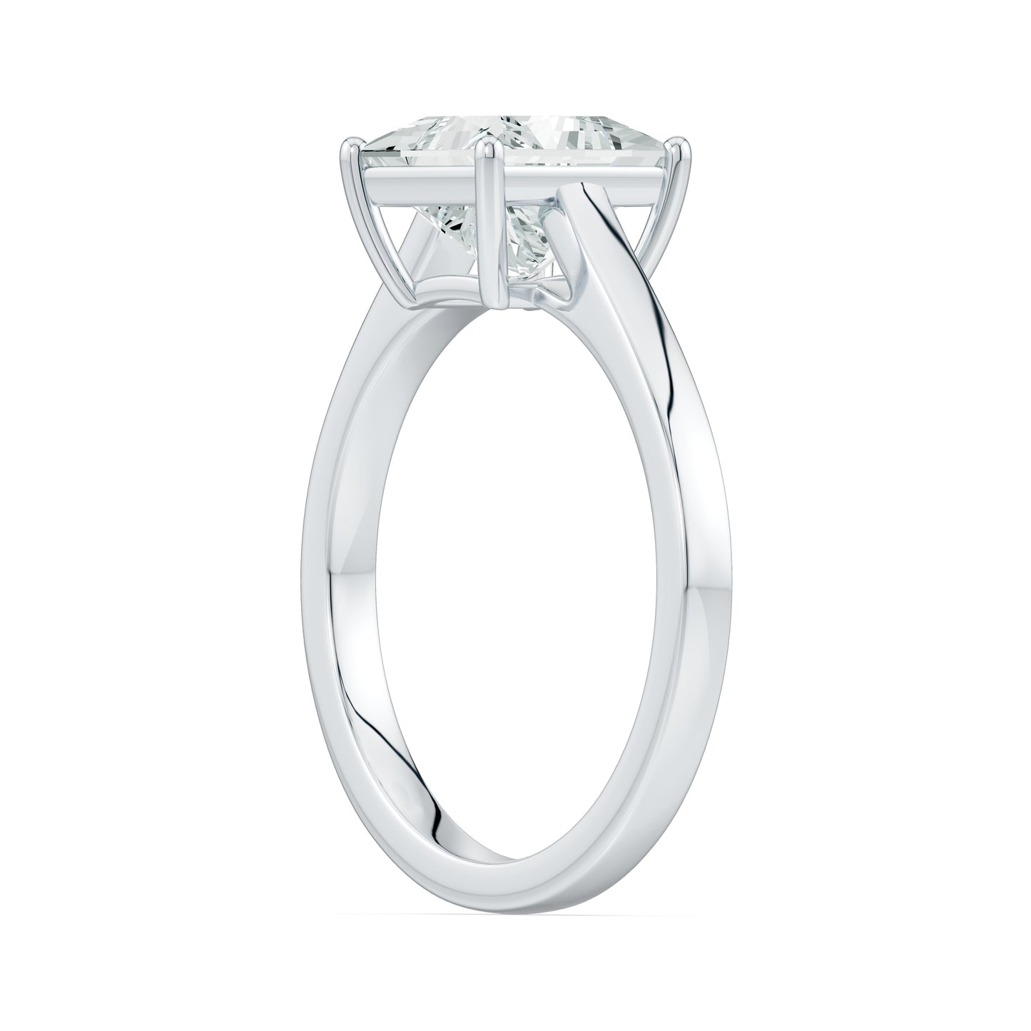 Princess Cut Moissanite Solitaire Engagement Ring