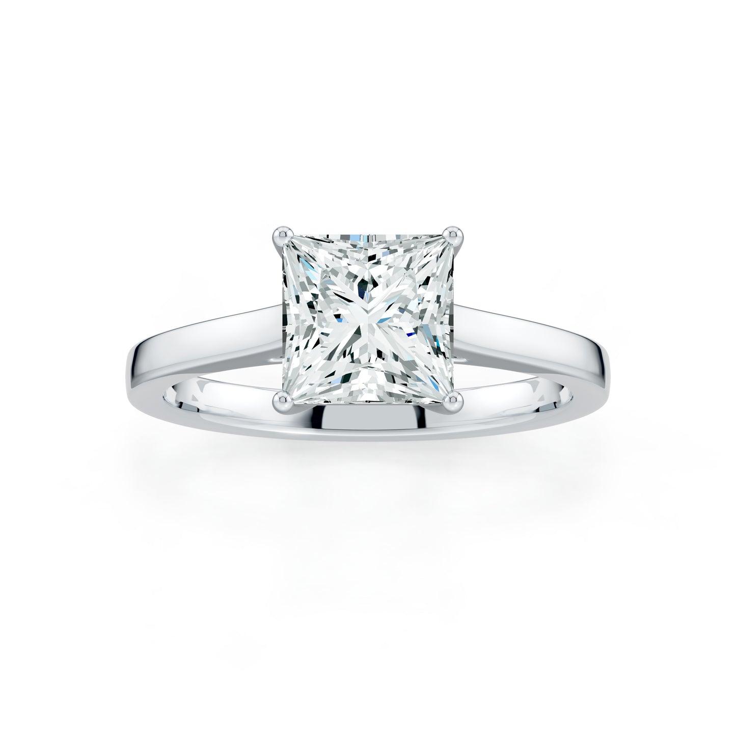 Princess Cut Moissanite Solitaire Engagement Ring