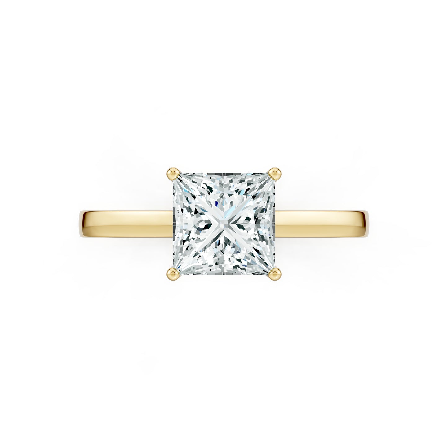 Princess Cut Moissanite Solitaire Engagement Ring