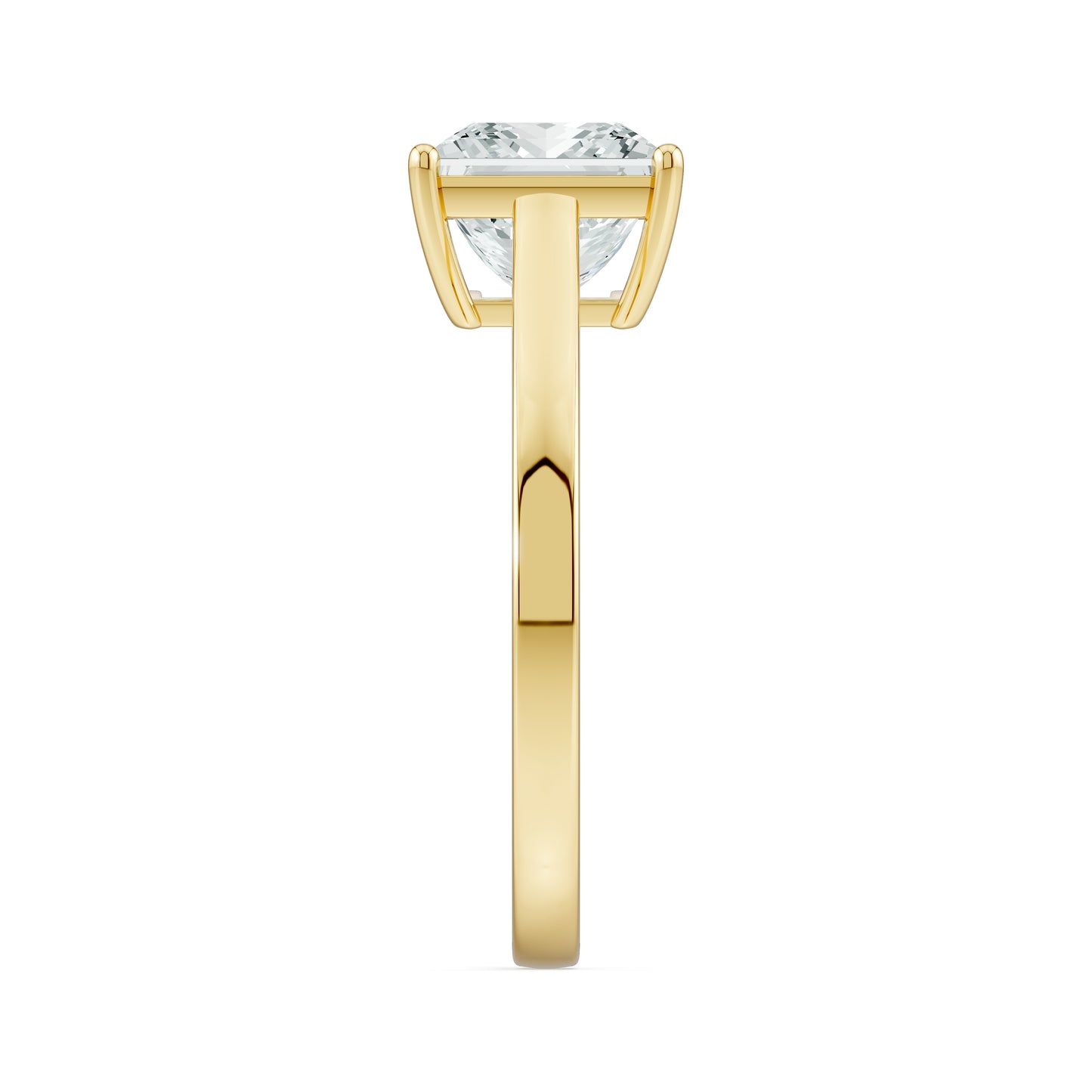 Princess Cut Moissanite Solitaire Engagement Ring