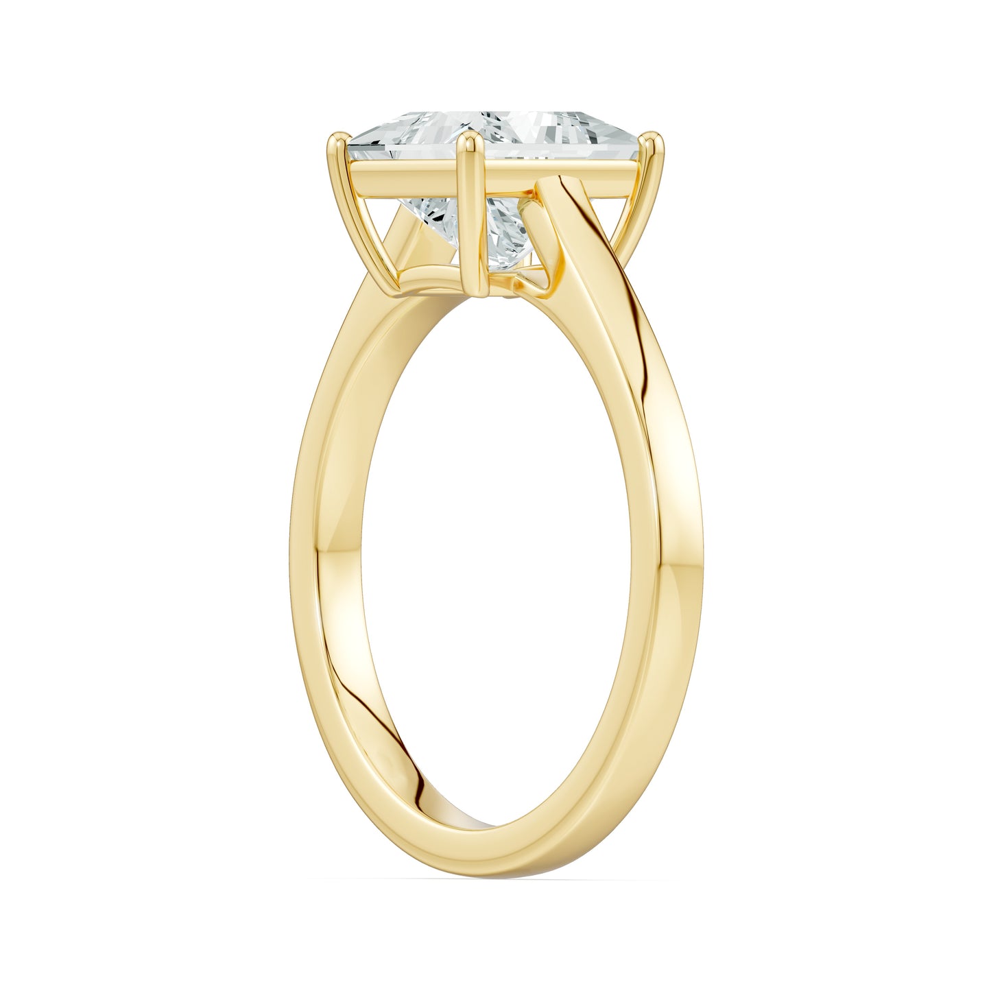 Princess Cut Moissanite Solitaire Engagement Ring