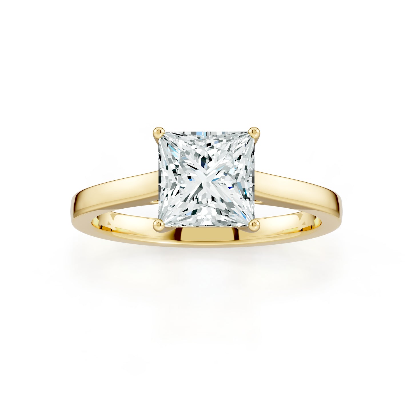 Princess Cut Moissanite Solitaire Engagement Ring