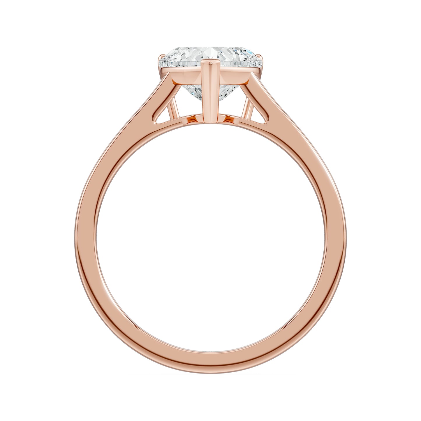 Heart Shape Moissanite Solitaire Engagement Ring