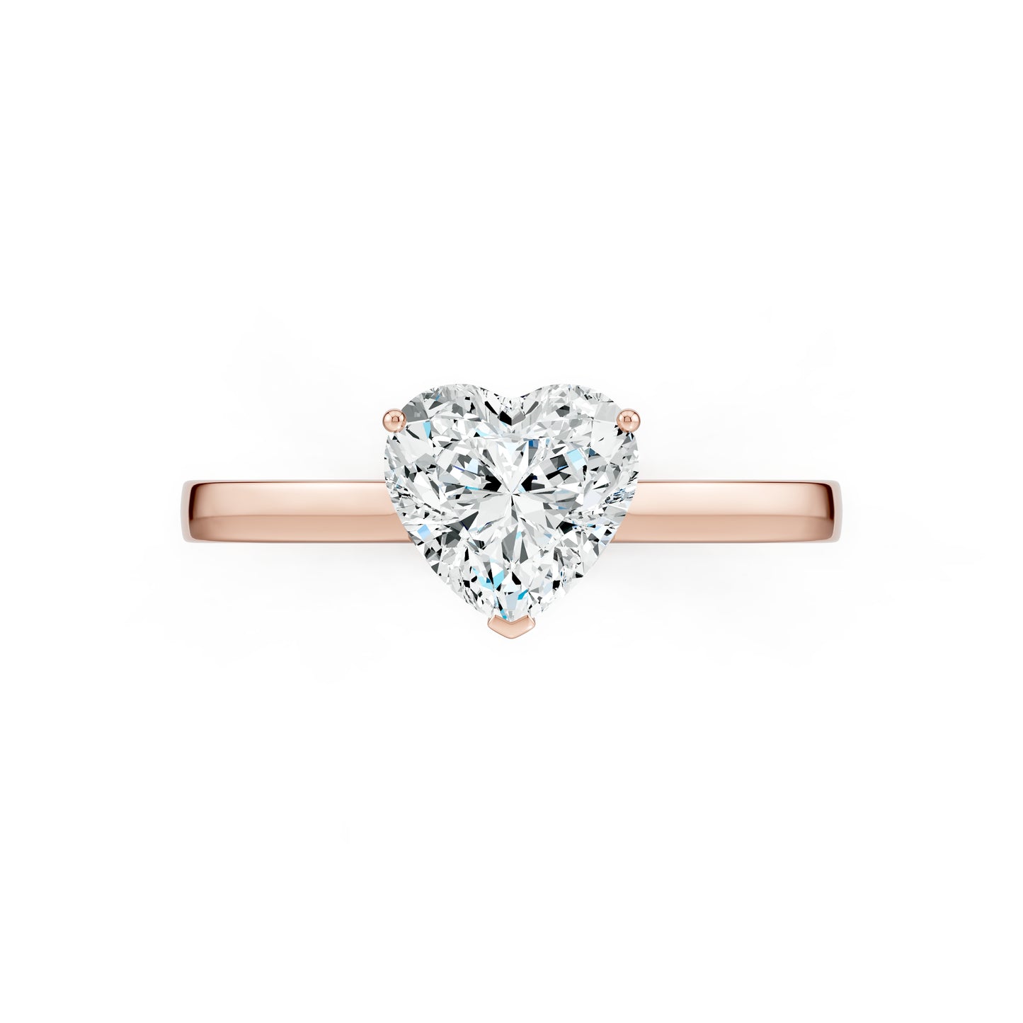Heart Shape Moissanite Solitaire Engagement Ring