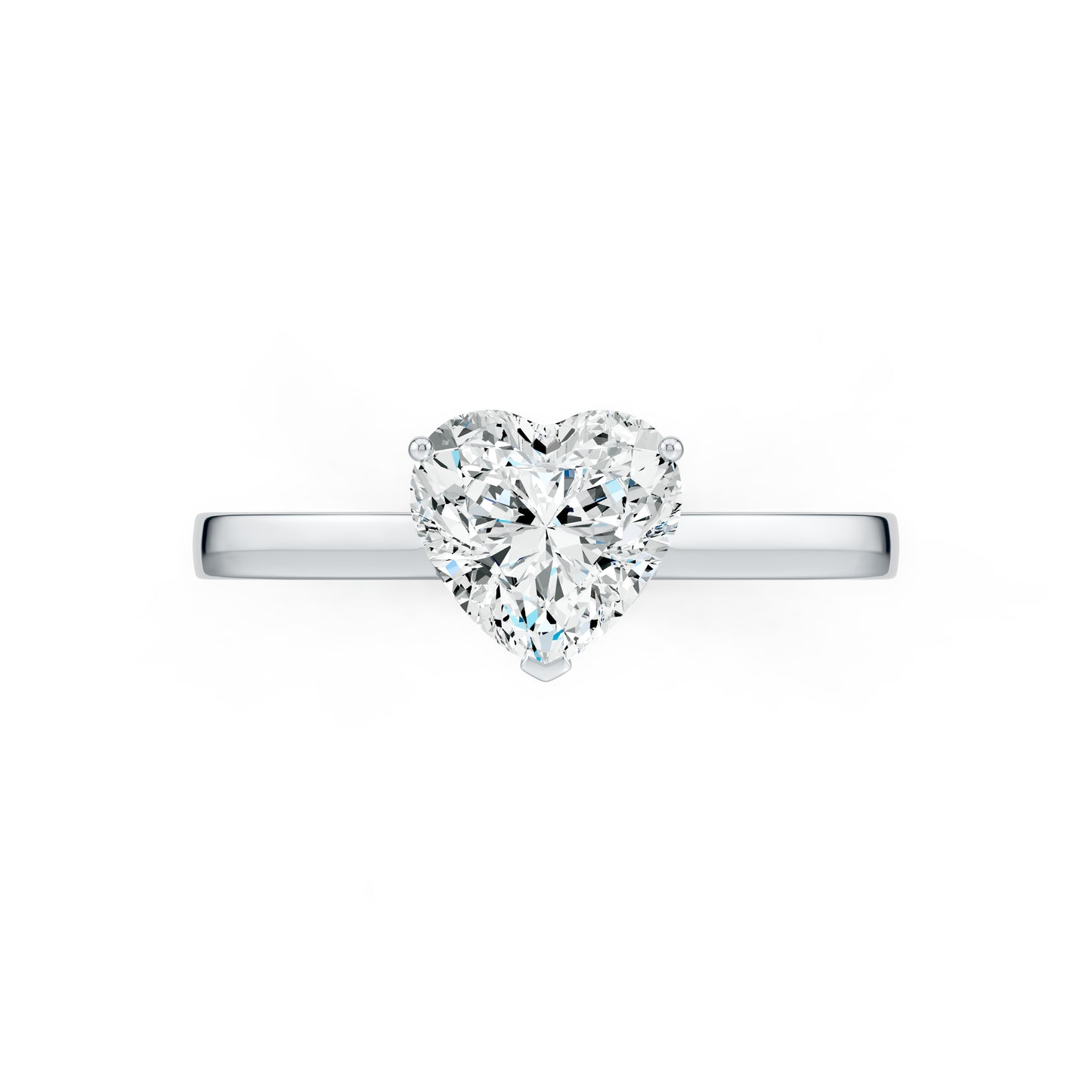 Heart Shape Moissanite Solitaire Engagement Ring