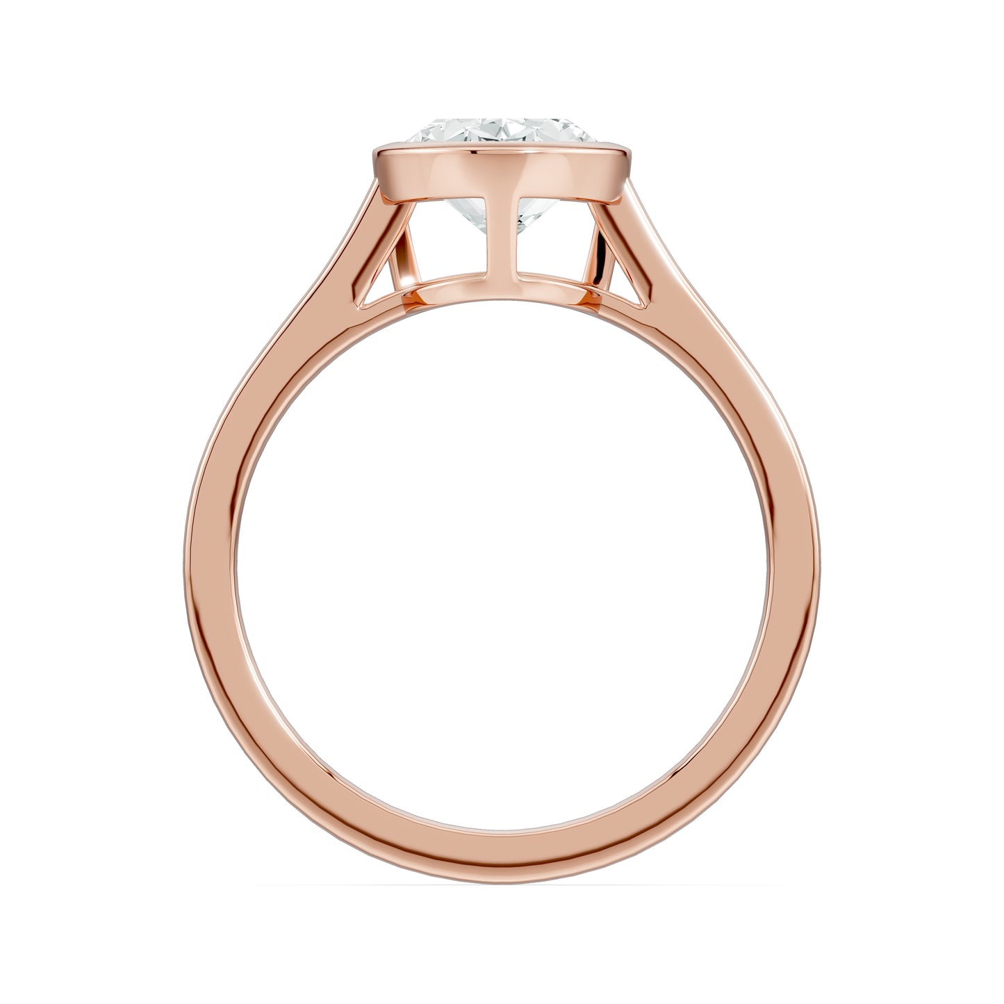 Oval Cut Bezel Set Moissanite Solitaire Ring