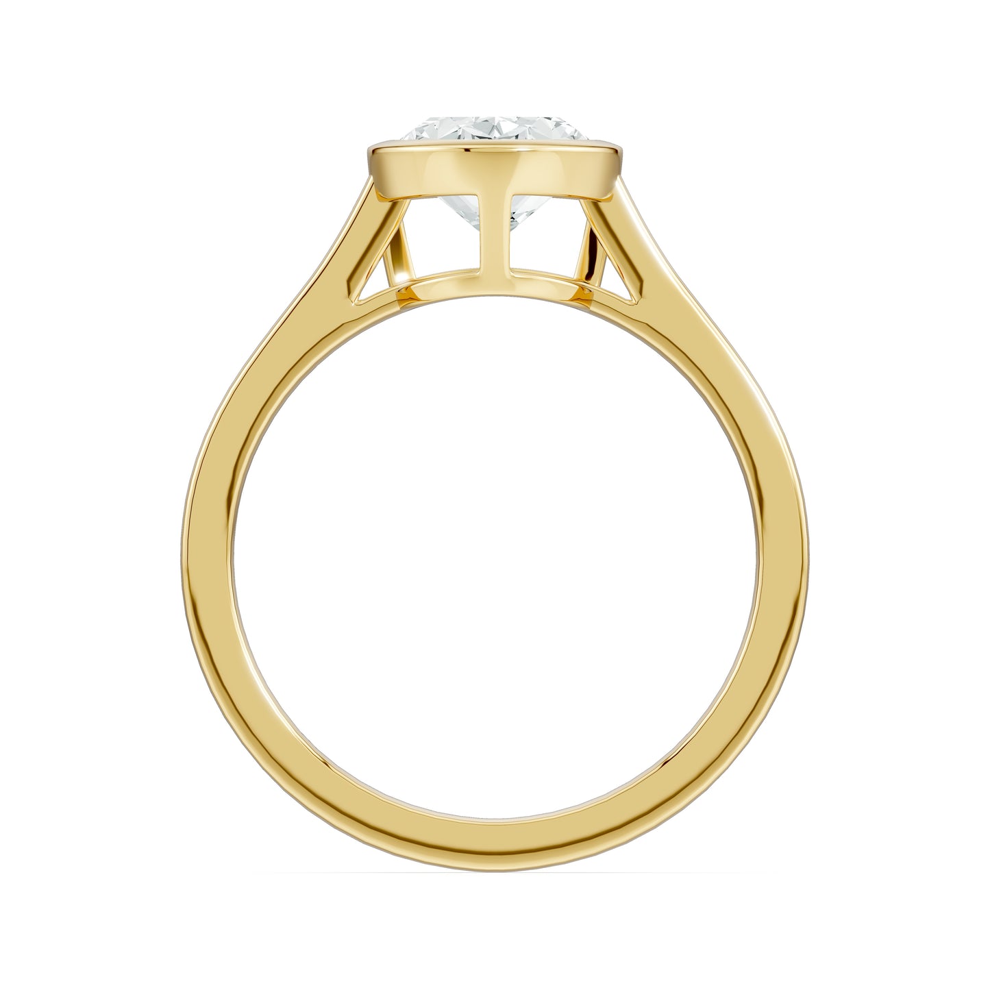 Oval Cut Bezel Set Moissanite Solitaire Ring