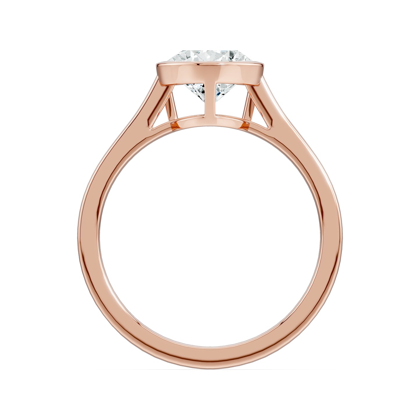 Pear Cut Bezel Set Moissanite Solitaire Ring