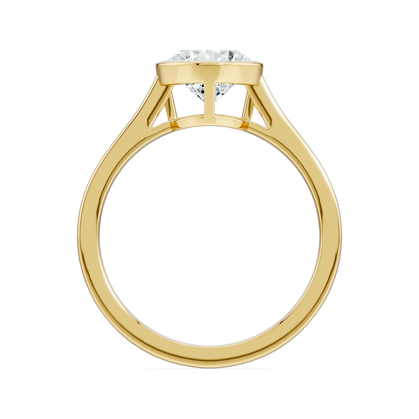 Pear Cut Bezel Set Moissanite Solitaire Ring
