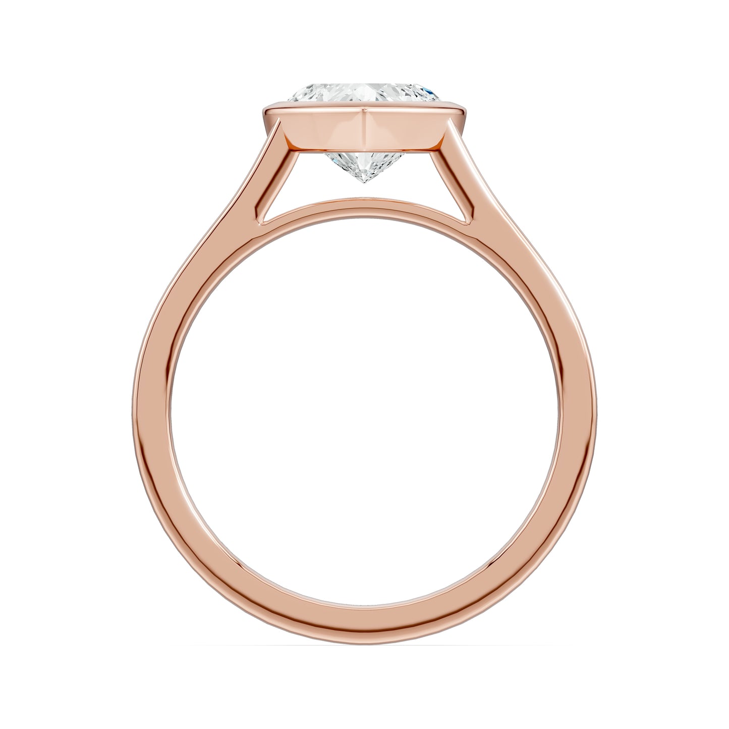 Heart Shape Bezel Set Moissanite Solitaire Ring