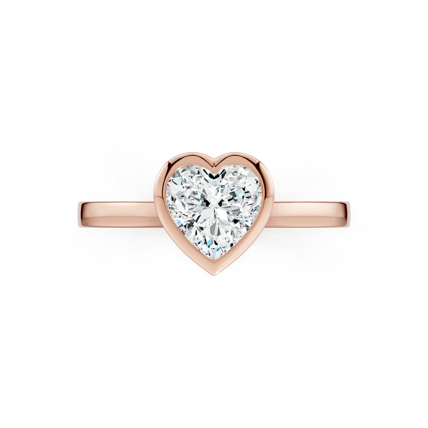 Heart Shape Bezel Set Moissanite Solitaire Ring
