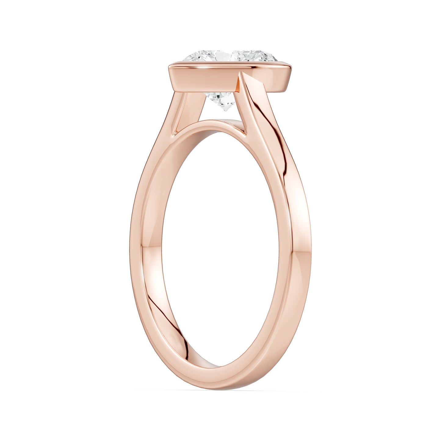 Heart Shape Bezel Set Moissanite Solitaire Ring
