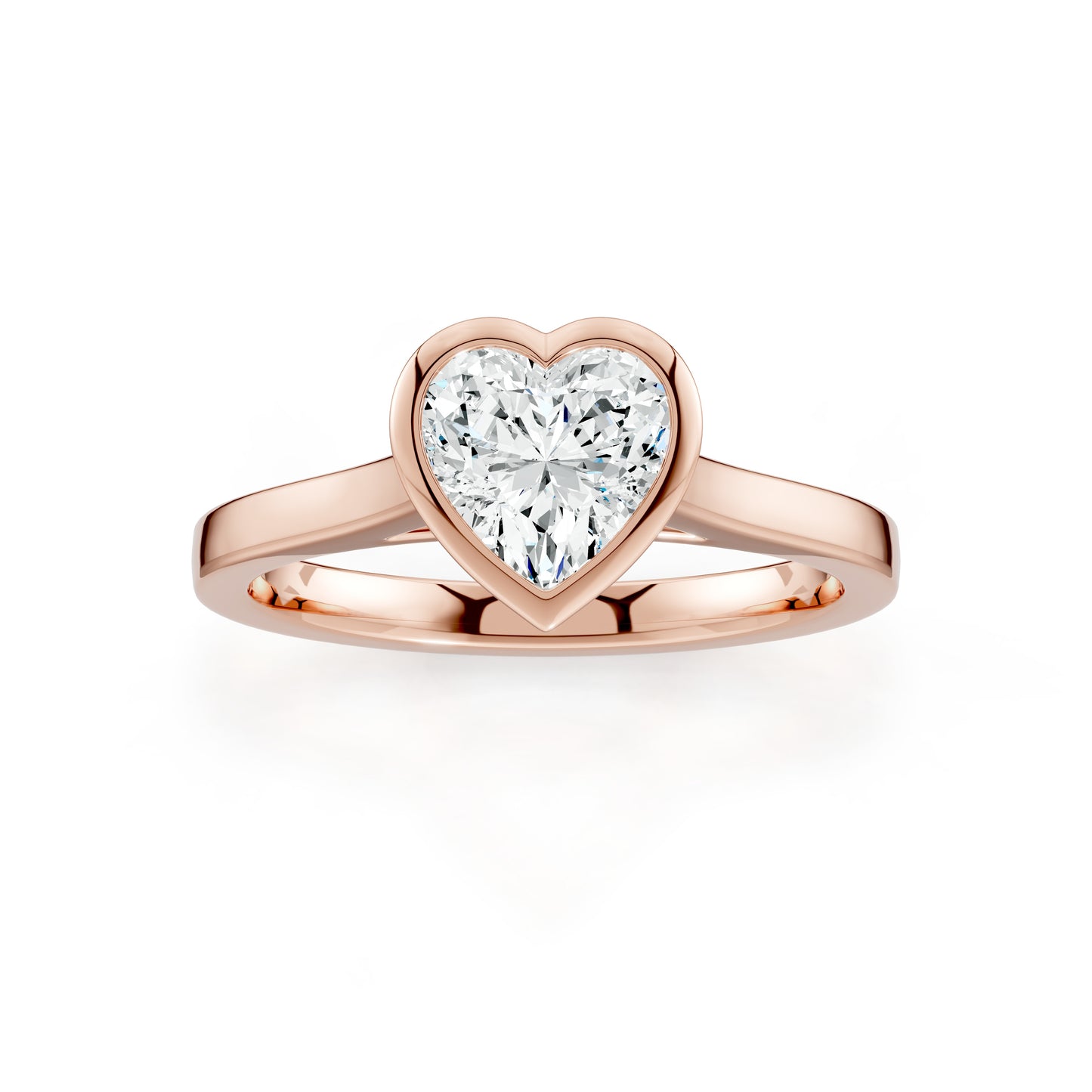 Heart Shape Bezel Set Moissanite Solitaire Ring