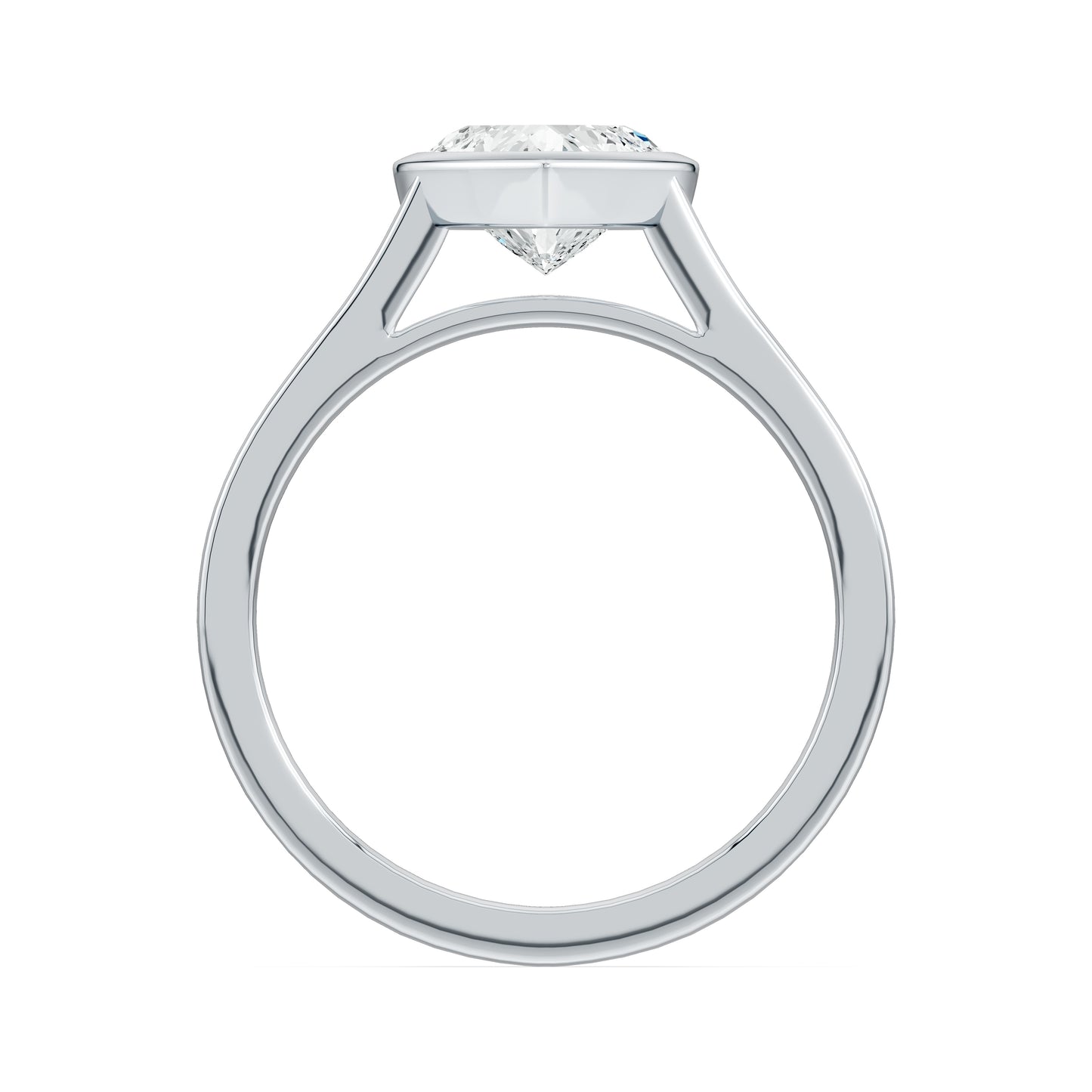 Heart Shape Bezel Set Moissanite Solitaire Ring