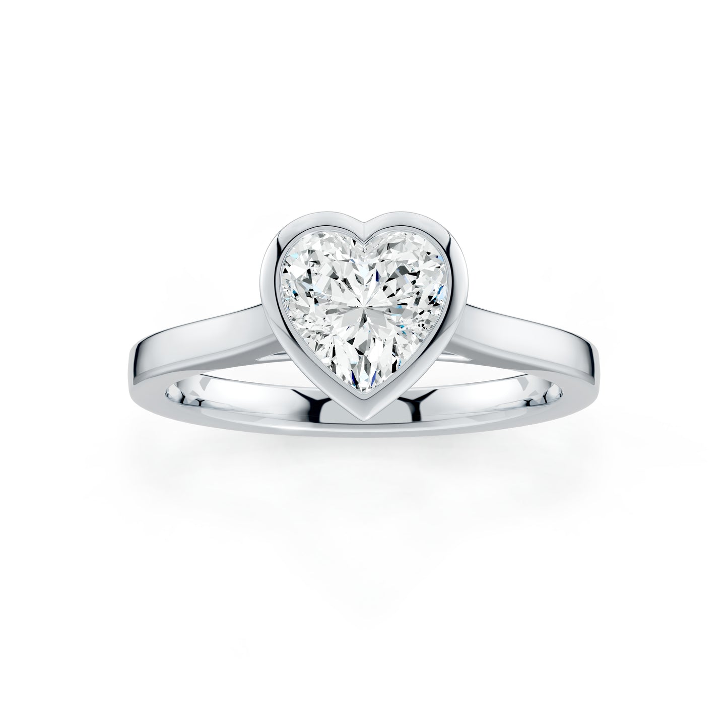 Heart Shape Bezel Set Moissanite Solitaire Ring