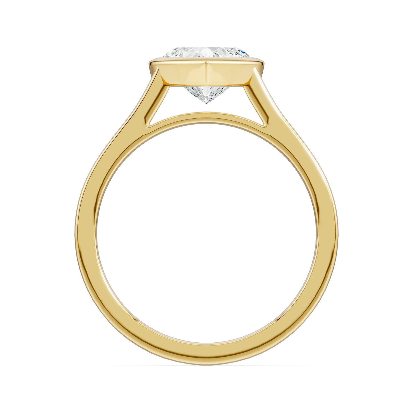 Heart Shape Bezel Set Moissanite Solitaire Ring