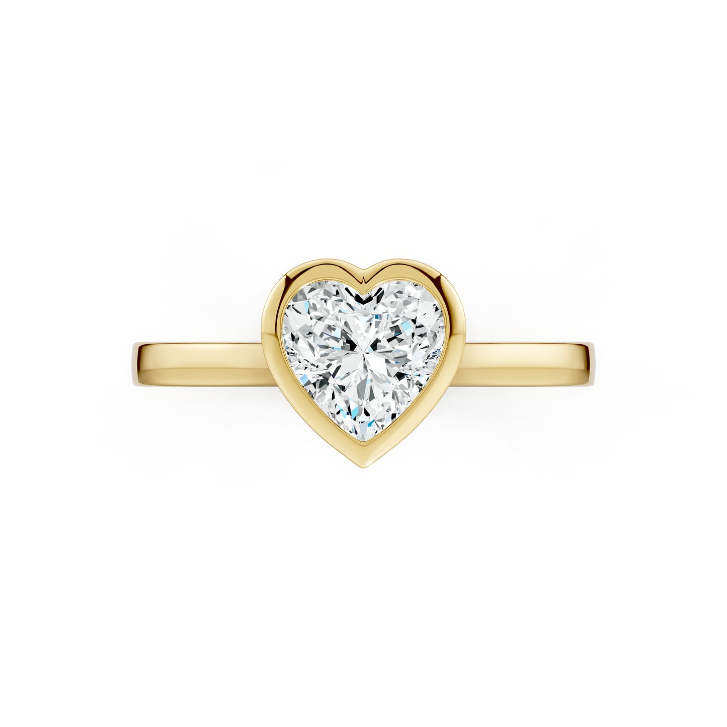 Heart Shape Bezel Set Moissanite Solitaire Ring