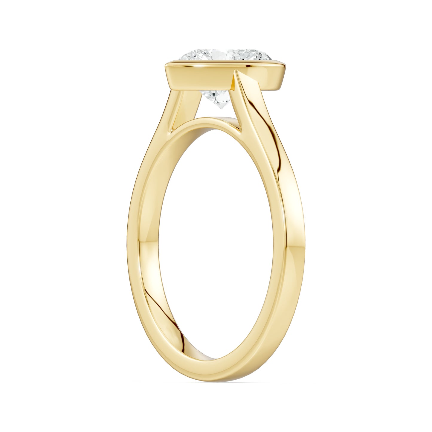 Heart Shape Bezel Set Moissanite Solitaire Ring