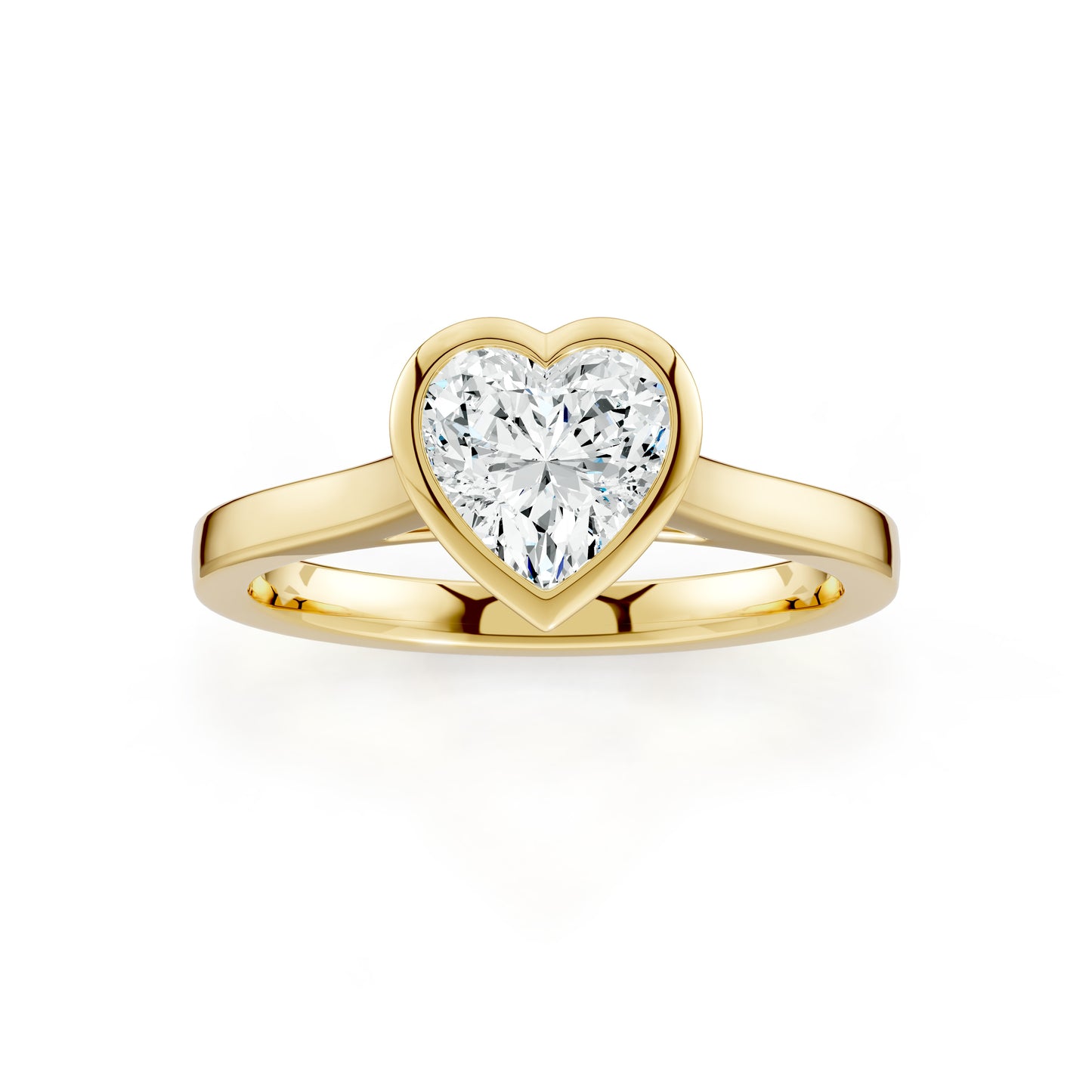Heart Shape Bezel Set Moissanite Solitaire Ring