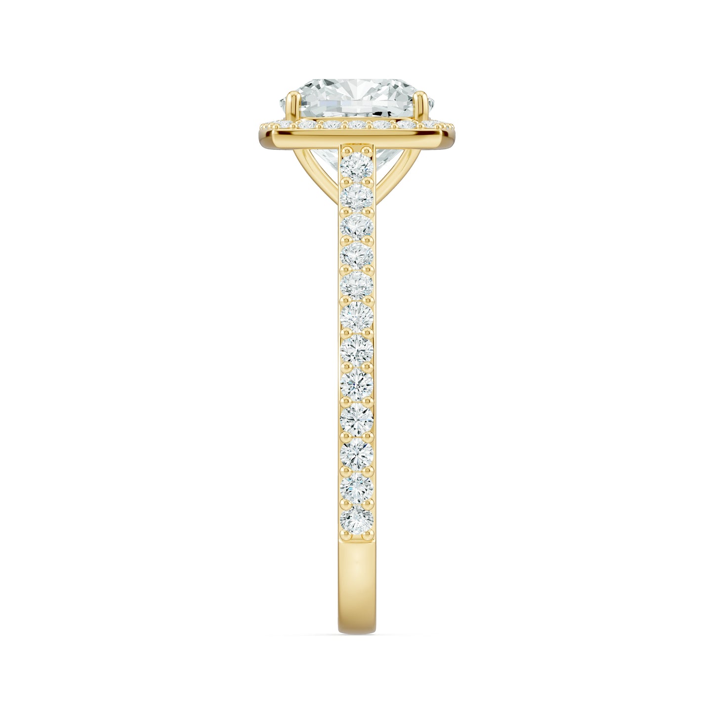 Cushion Cut Moissanite Halo Engagement Ring