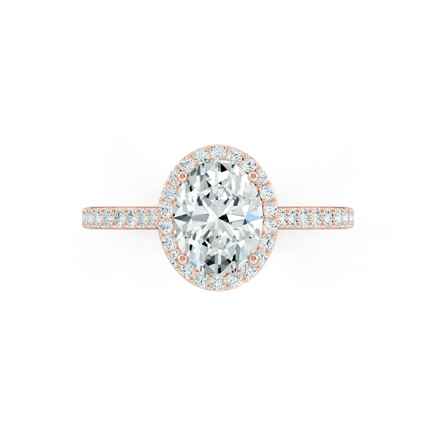 Oval Moissanite Halo Engagement Ring