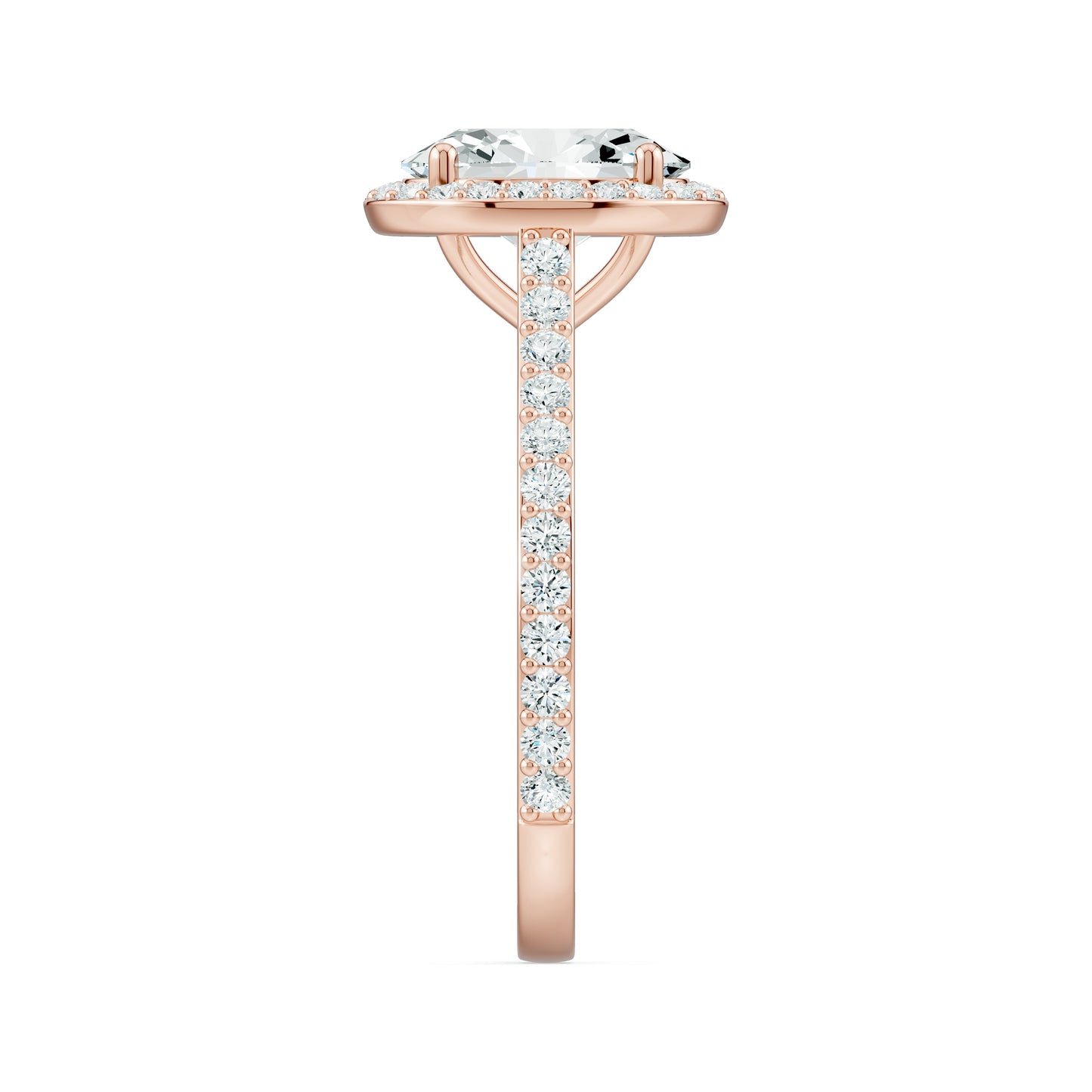 Oval Moissanite Halo Engagement Ring