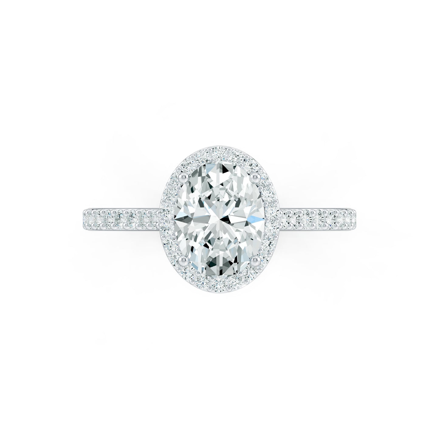 Oval Moissanite Halo Engagement Ring