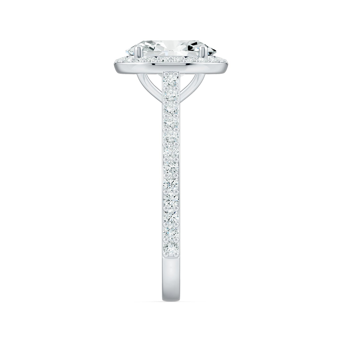Oval Moissanite Halo Engagement Ring