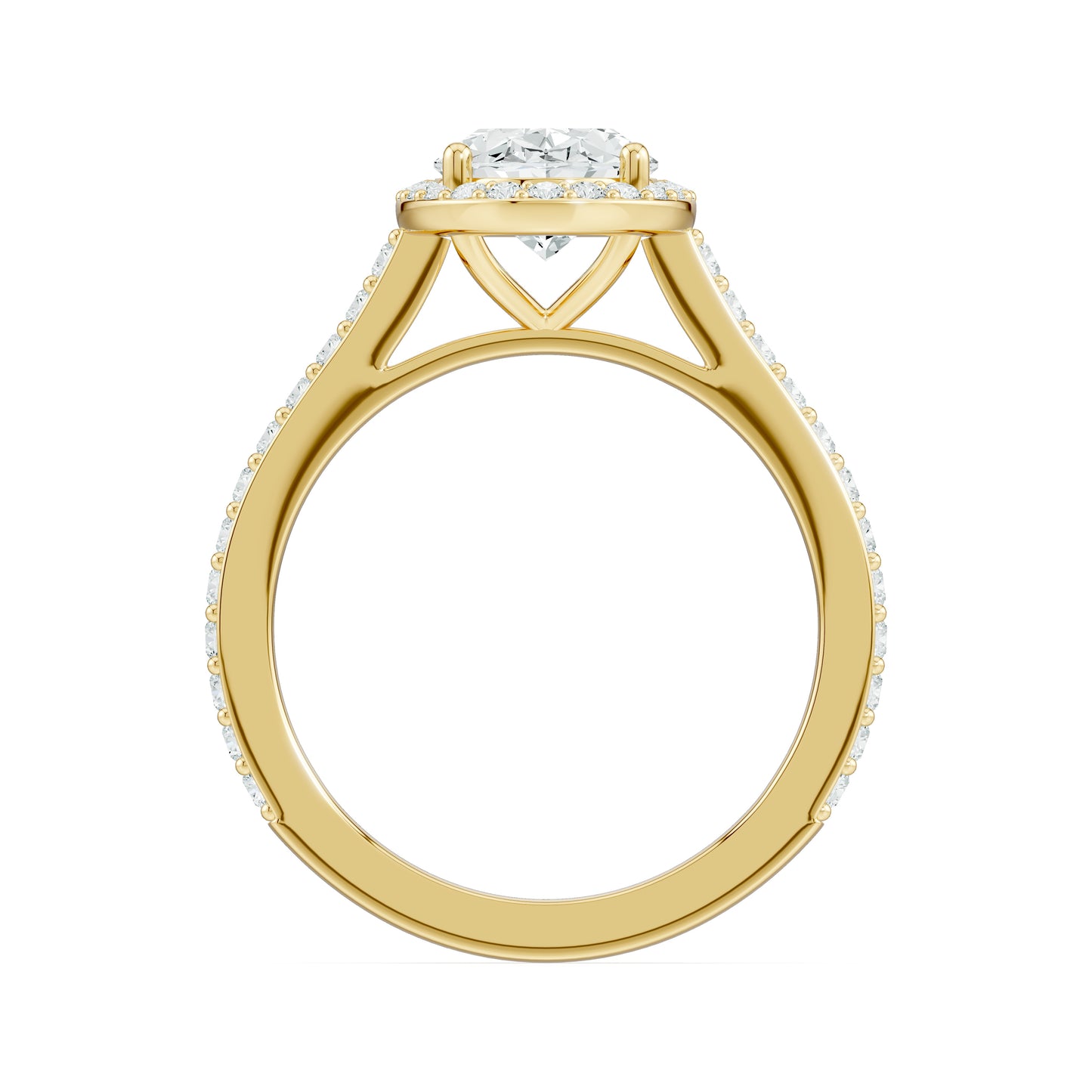 Oval Moissanite Halo Engagement Ring