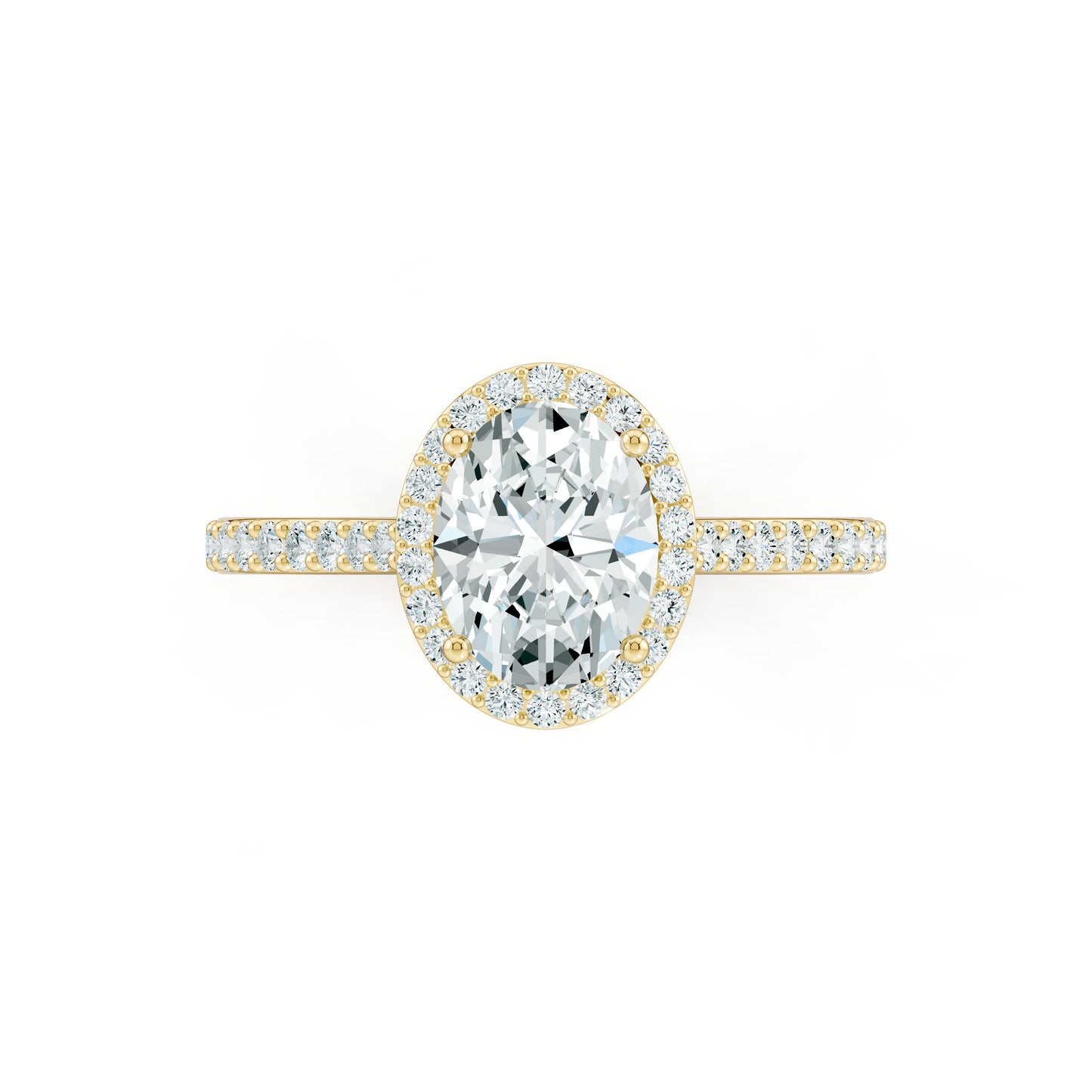 Oval Moissanite Halo Engagement Ring
