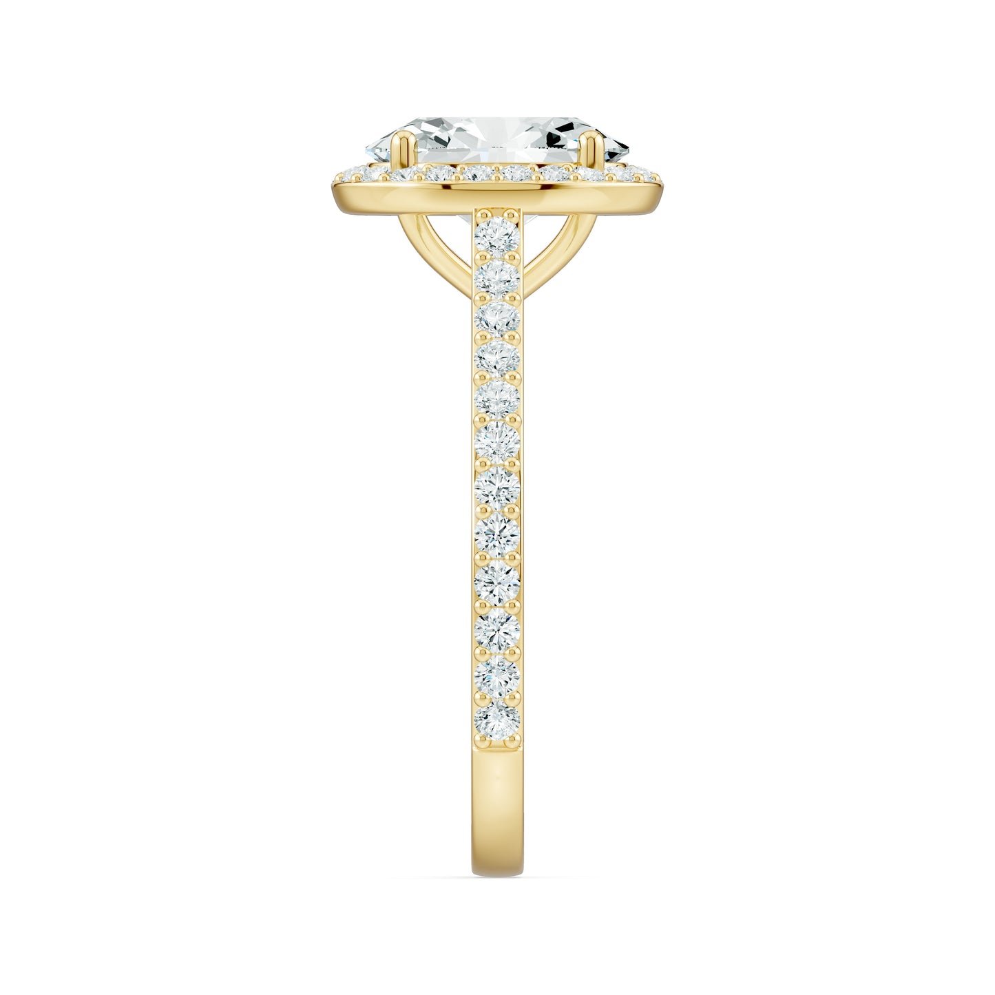 Oval Moissanite Halo Engagement Ring