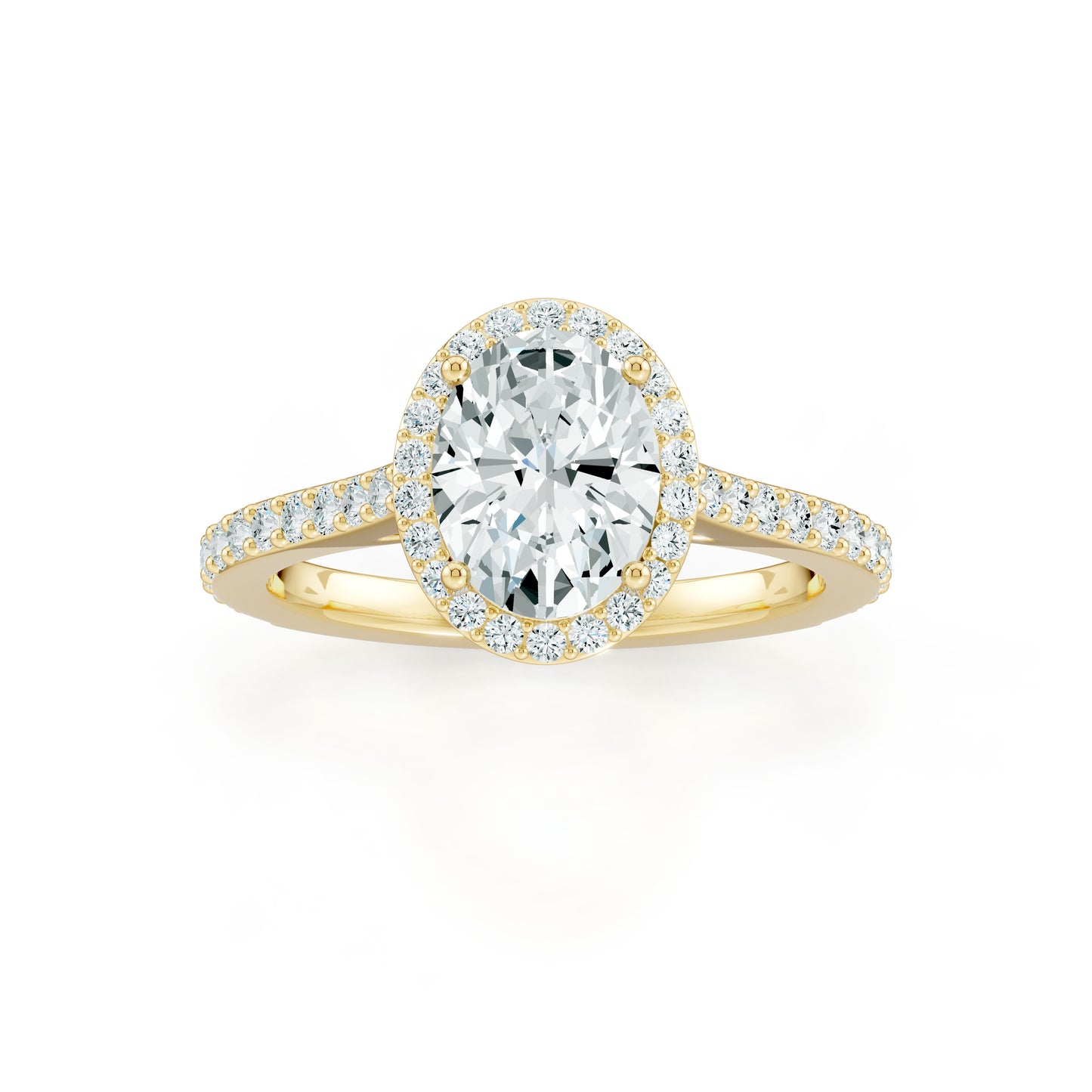 Oval Moissanite Halo Engagement Ring