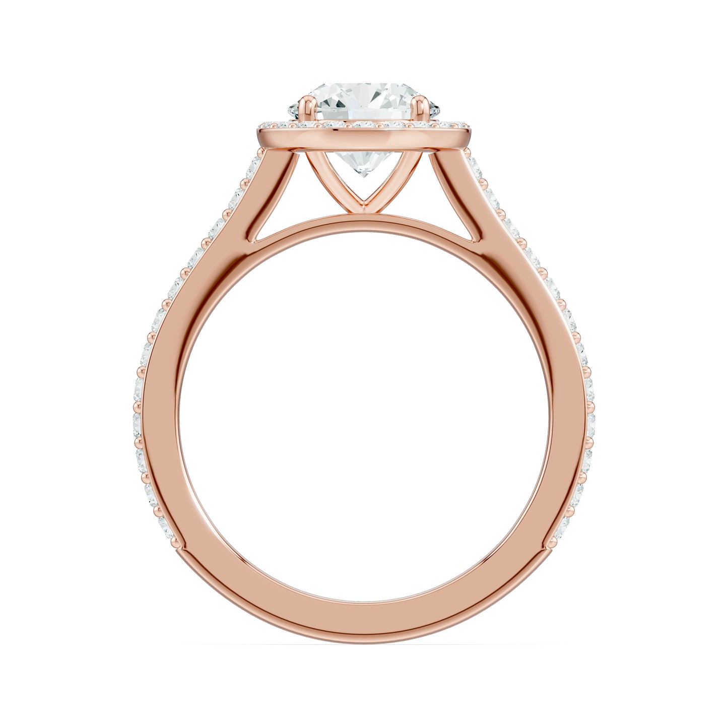 Round Moissanite Halo Engagement Ring