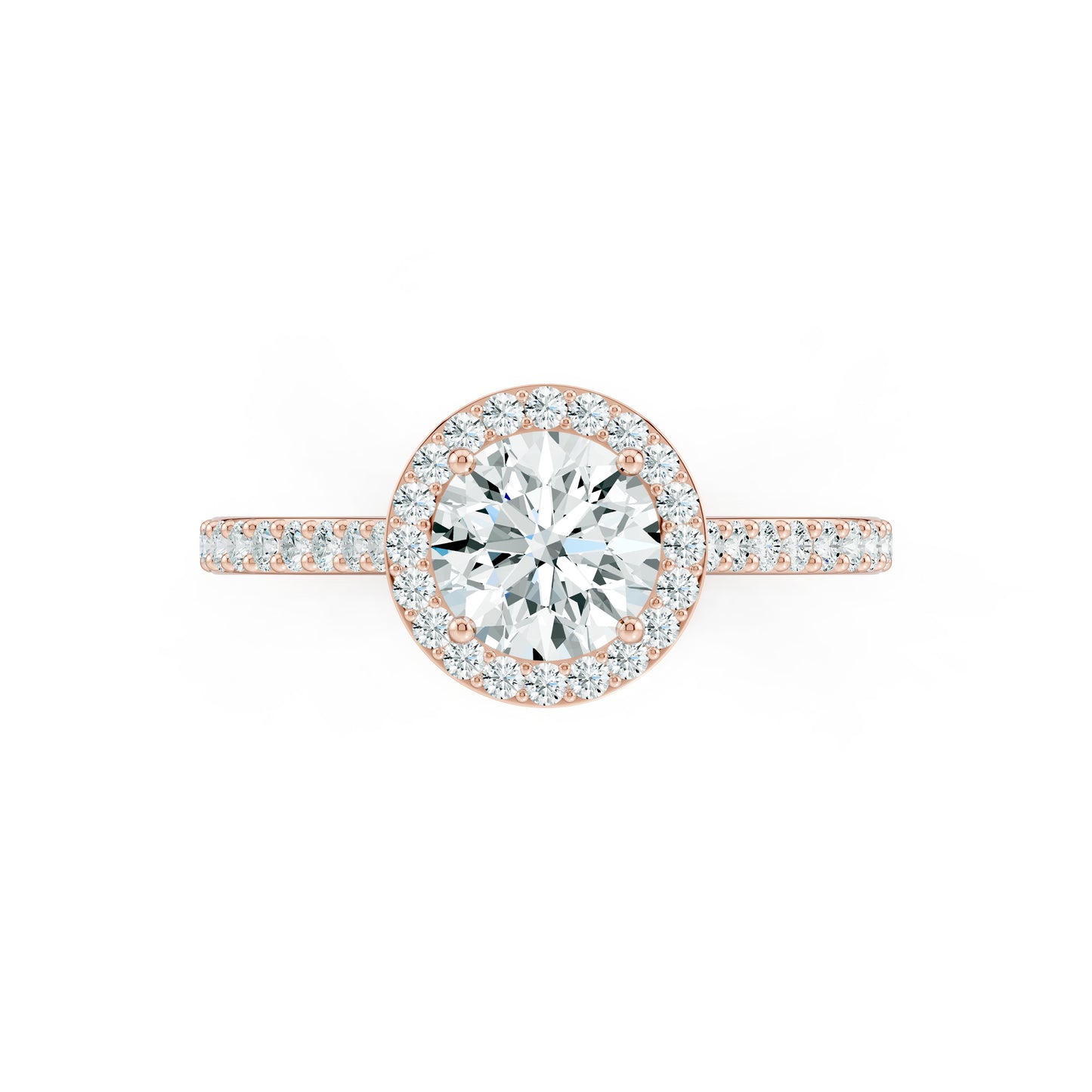 Round Moissanite Halo Engagement Ring