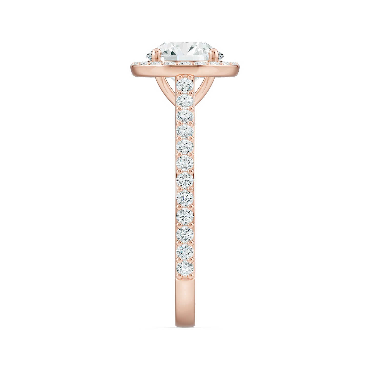 Round Moissanite Halo Engagement Ring