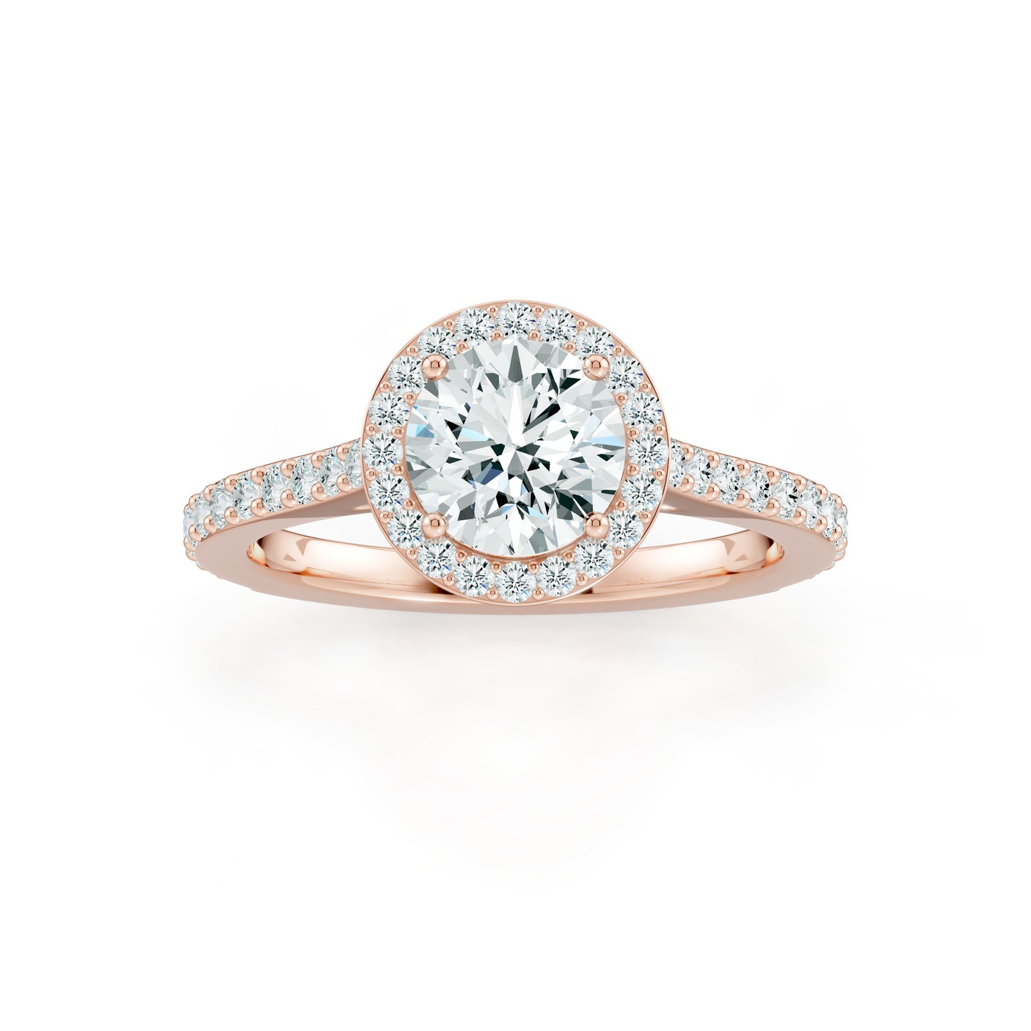 Round Moissanite Halo Engagement Ring