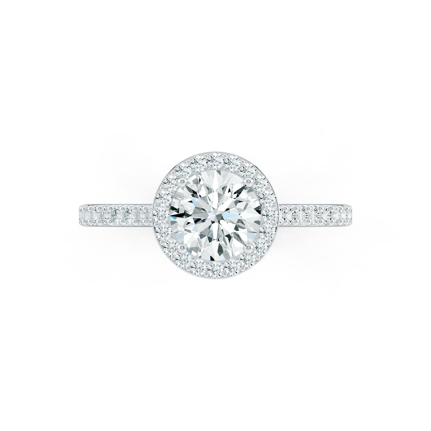 Round Moissanite Halo Engagement Ring
