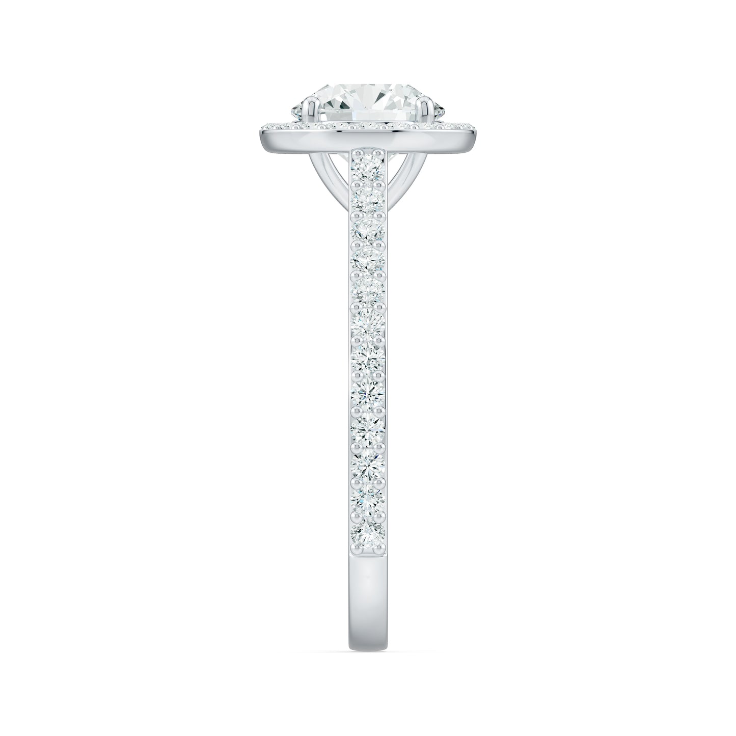 Round Moissanite Halo Engagement Ring