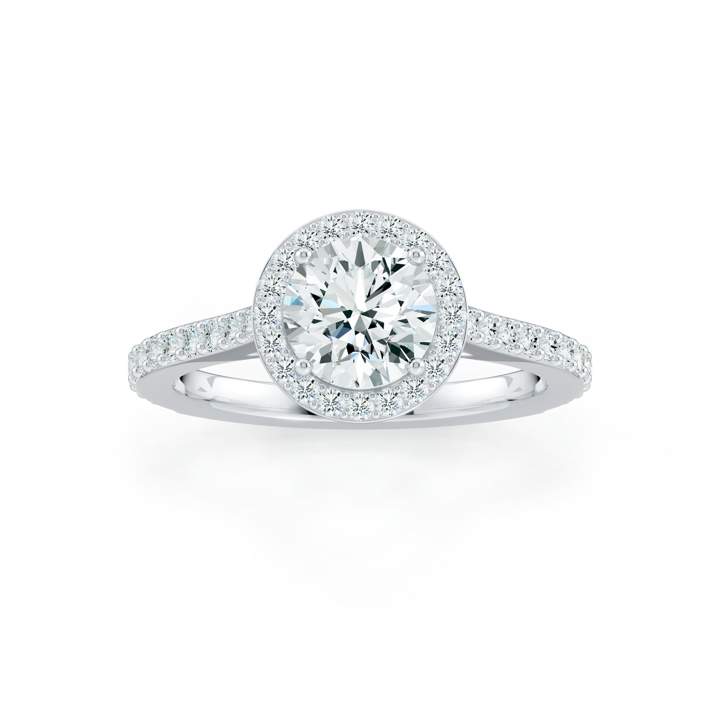 Round Moissanite Halo Engagement Ring
