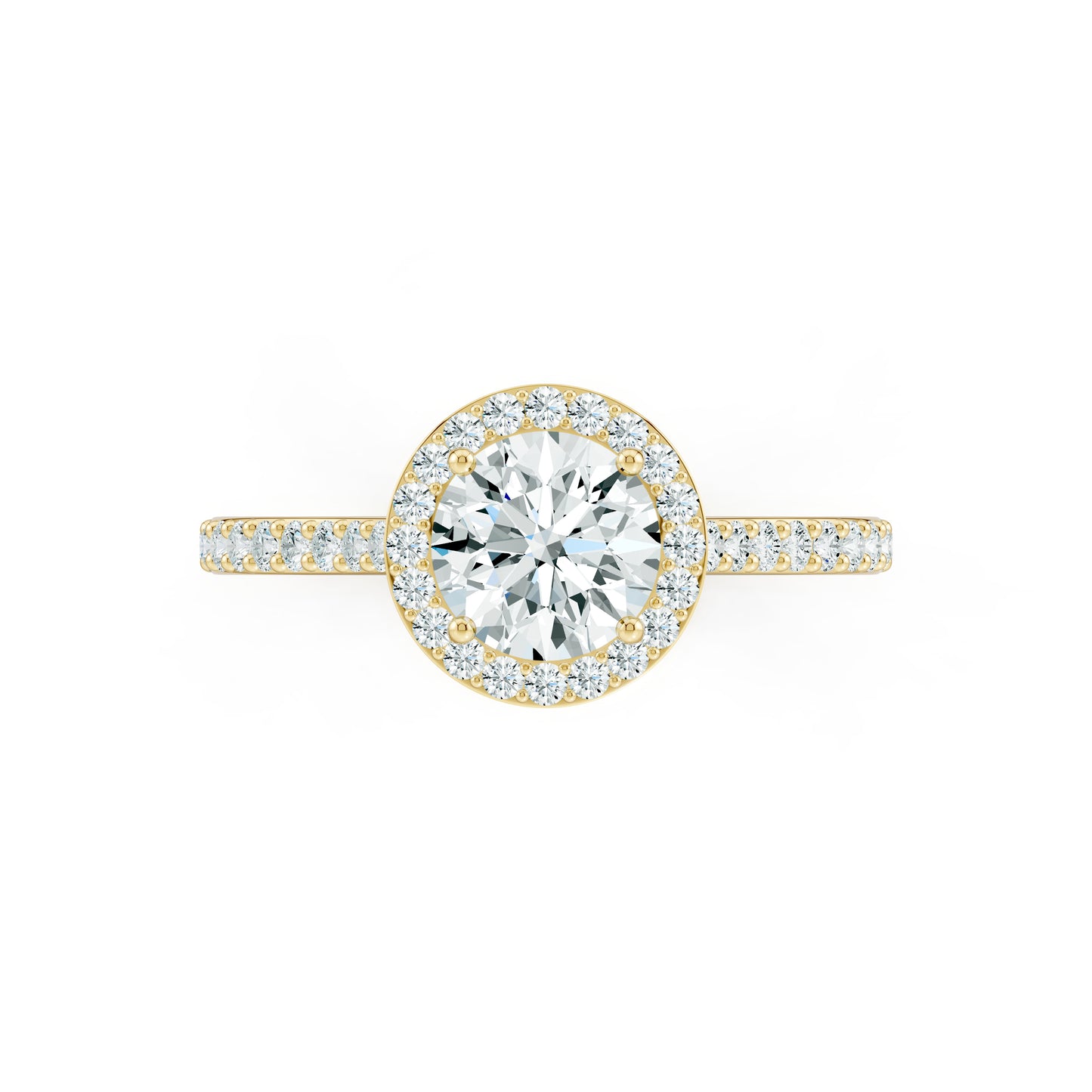 Round Moissanite Halo Engagement Ring