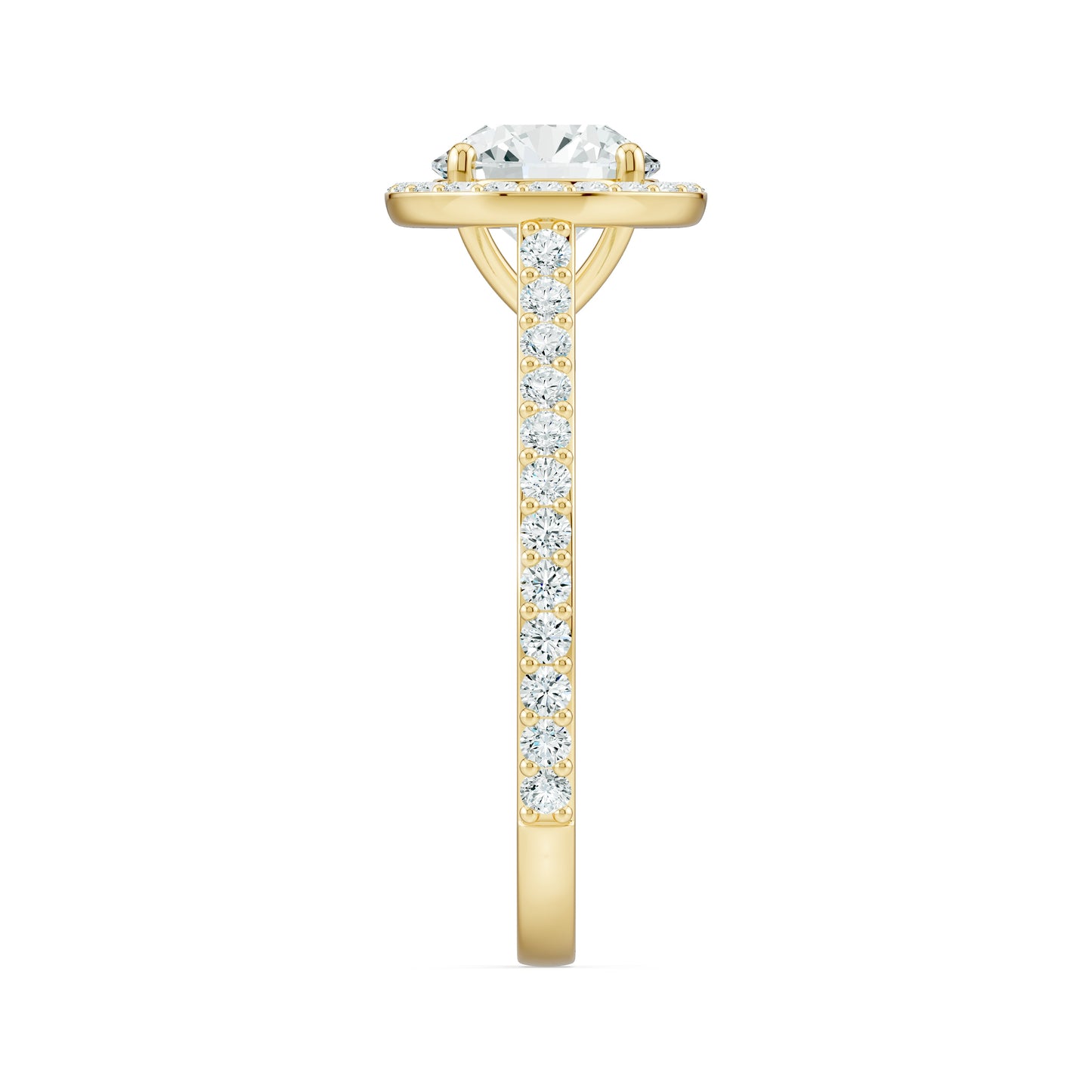 Round Moissanite Halo Engagement Ring