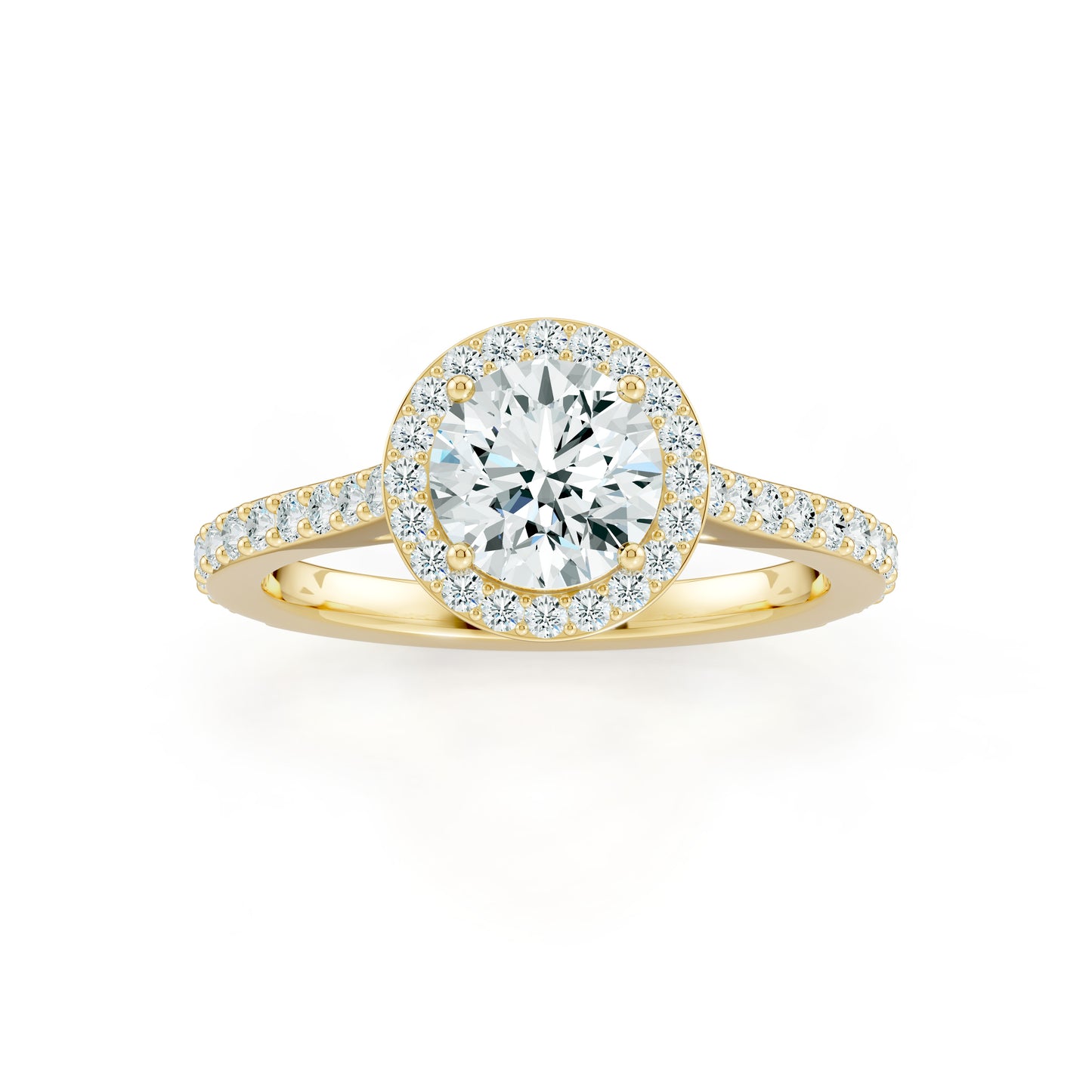 Round Moissanite Halo Engagement Ring