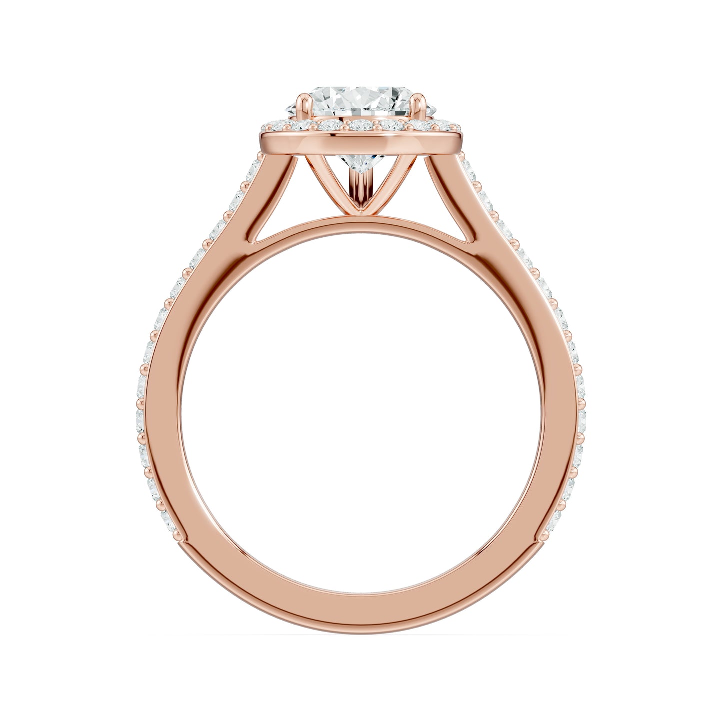 Pear Shape Moissanite Halo Engagement Ring