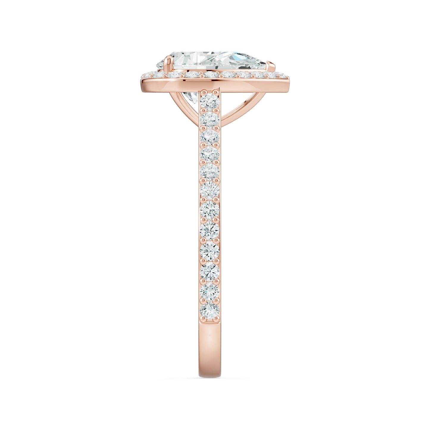 Pear Shape Moissanite Halo Engagement Ring