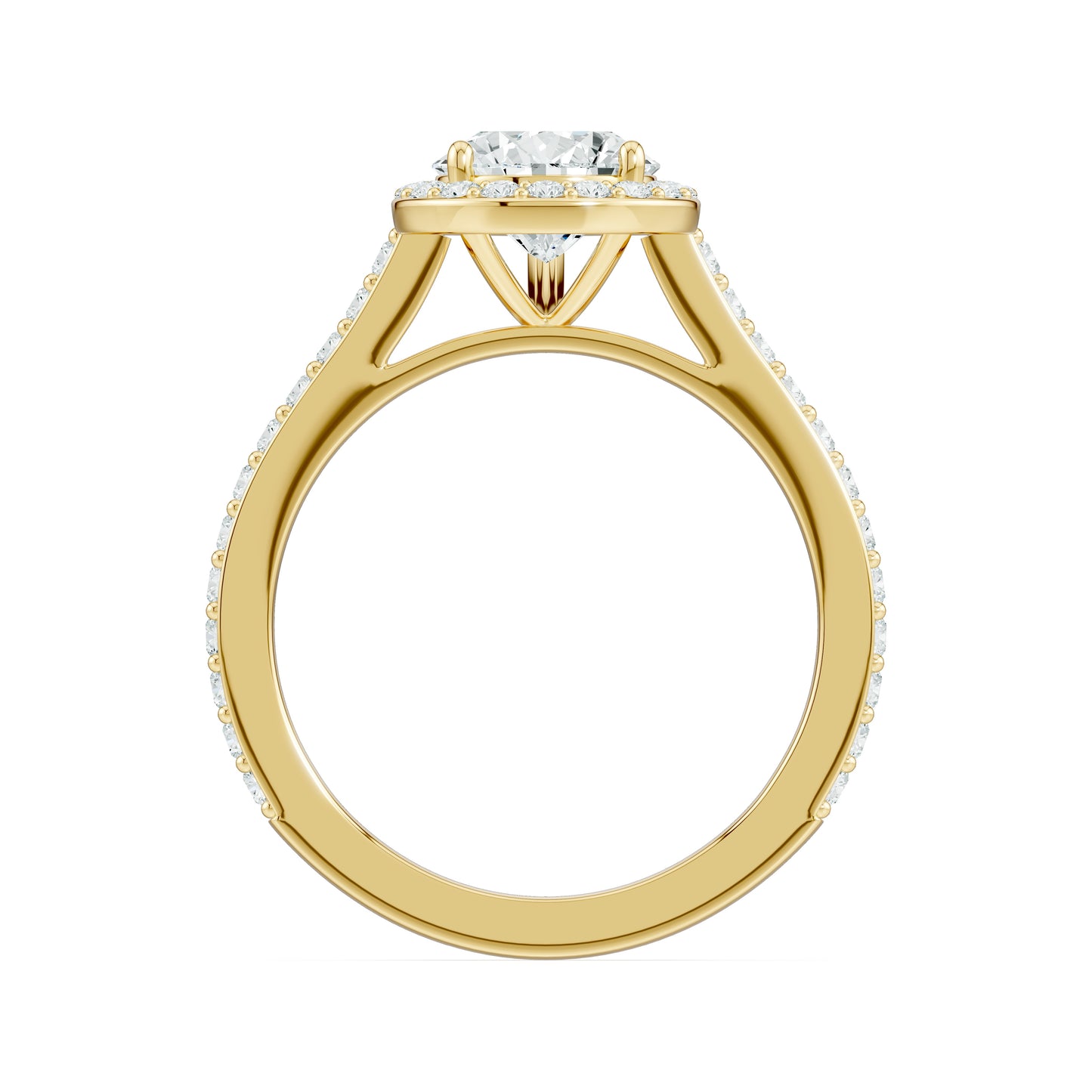 Pear Shape Moissanite Halo Engagement Ring