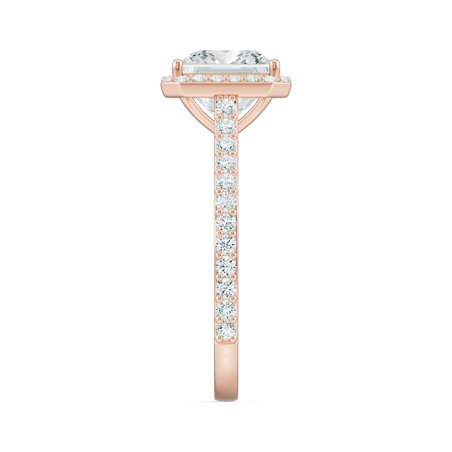 Princess Cut Moissanite Halo Engagement Ring