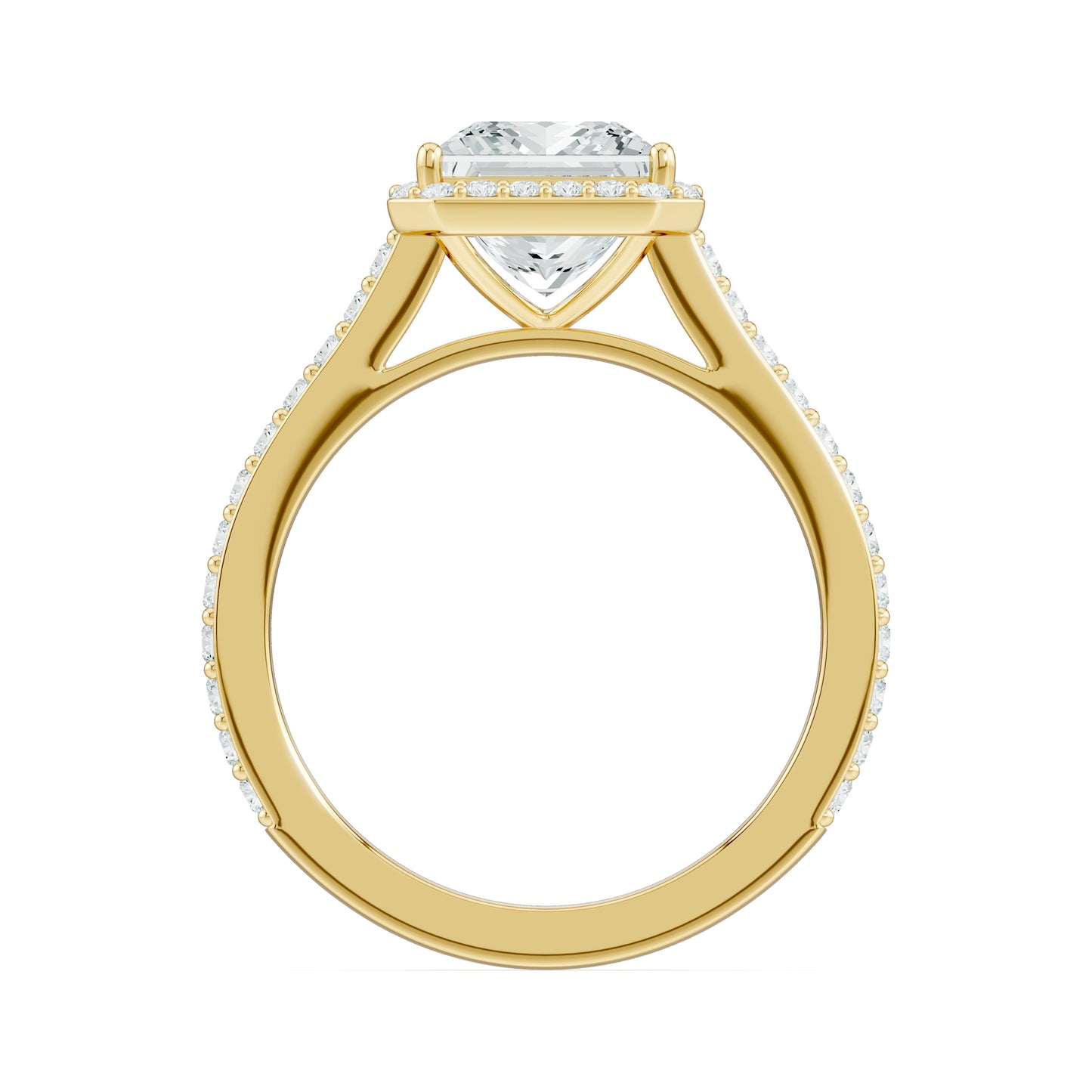 Princess Cut Moissanite Halo Engagement Ring