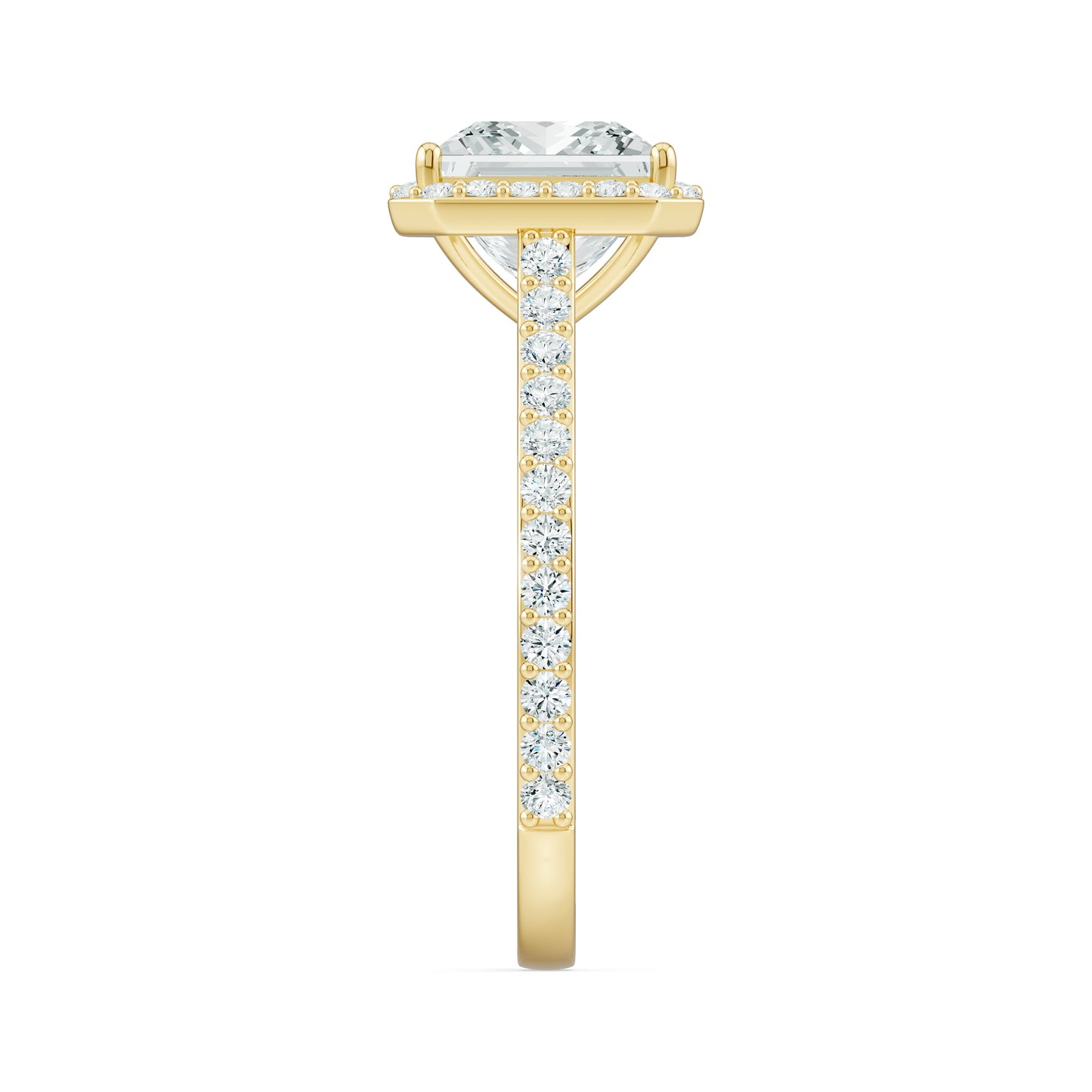 Princess Cut Moissanite Halo Engagement Ring