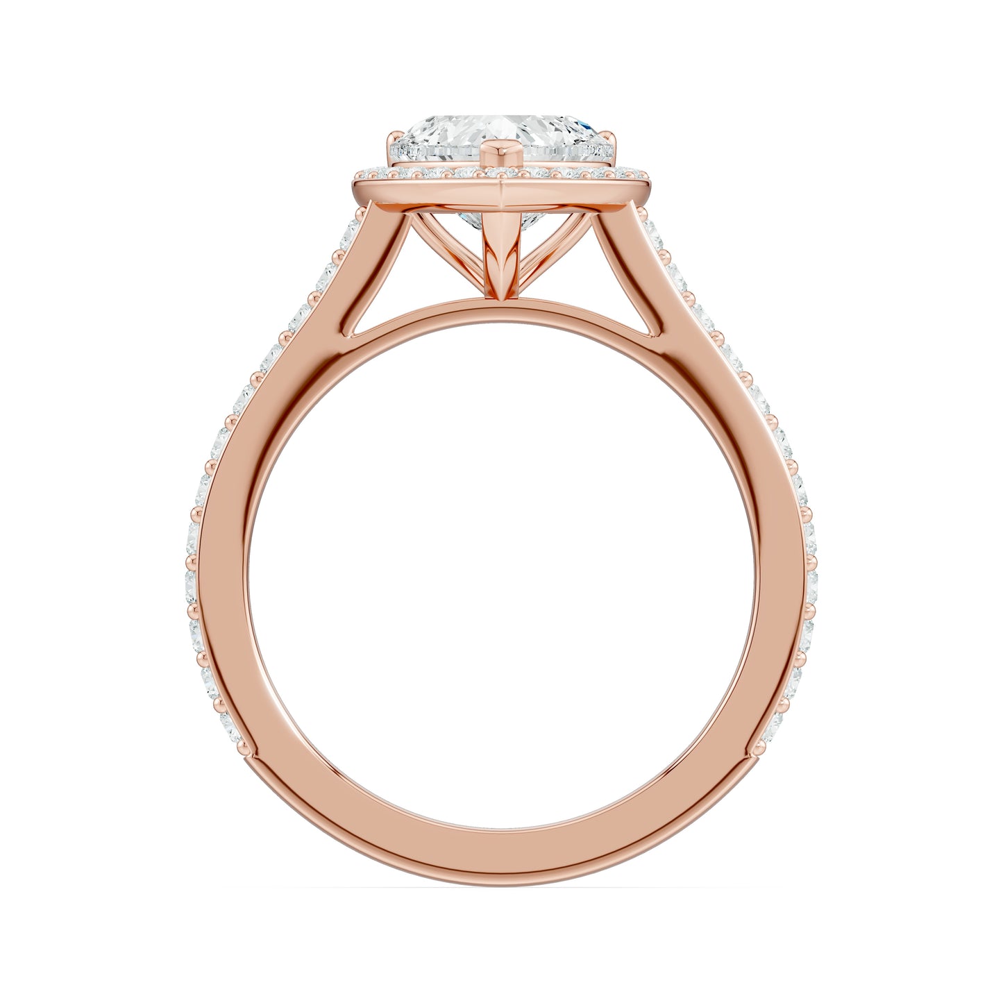 Heart Shape Moissanite Halo Engagement Ring