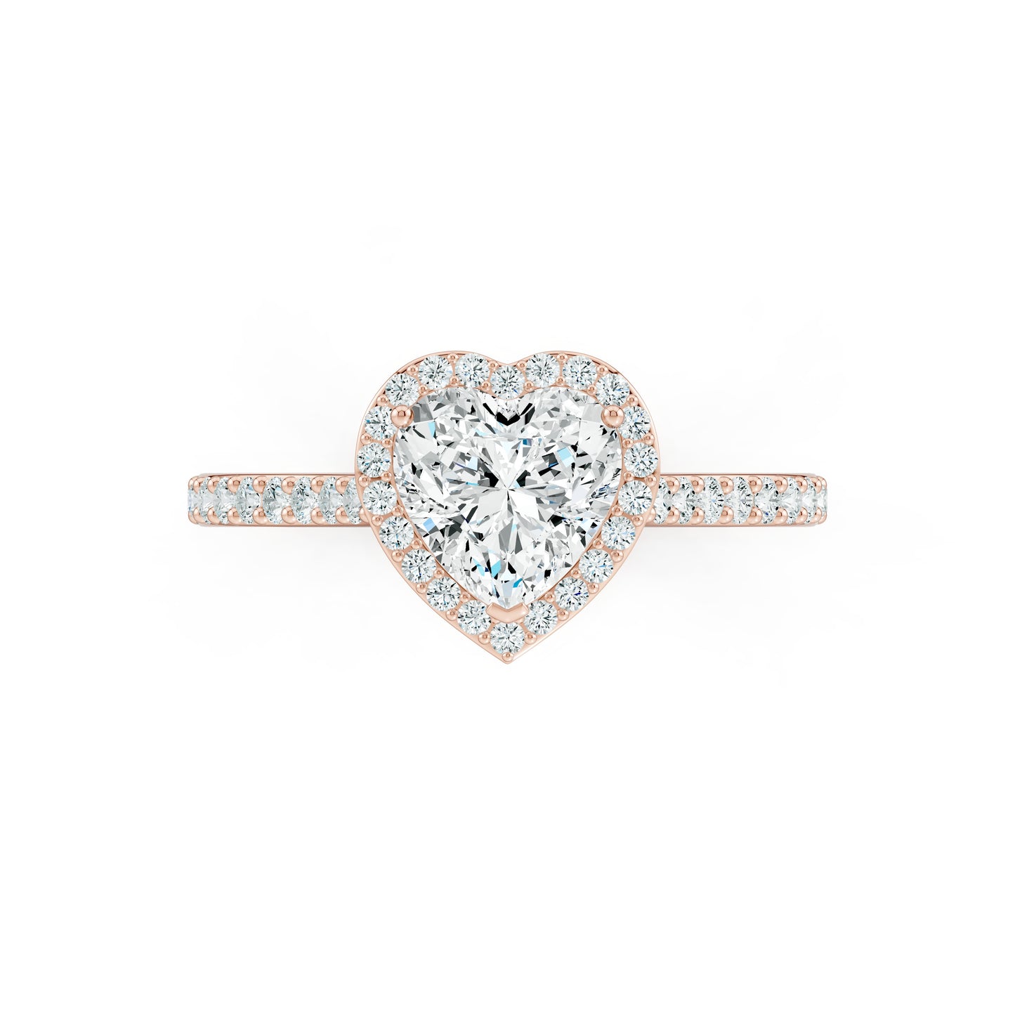 Heart Shape Moissanite Halo Engagement Ring